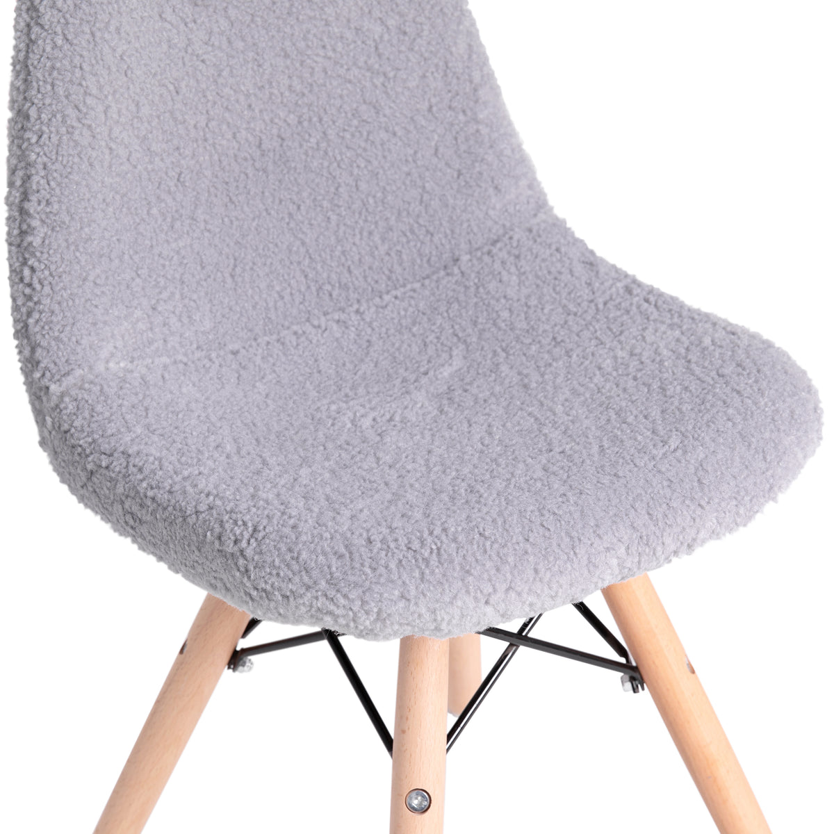 Zula Kid's Modern Padded Armless Faux Shearling Accent Chair with Beechwood Legs