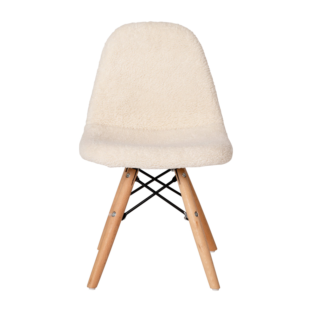 Zula Kid's Modern Padded Armless Faux Shearling Accent Chair with Beechwood Legs