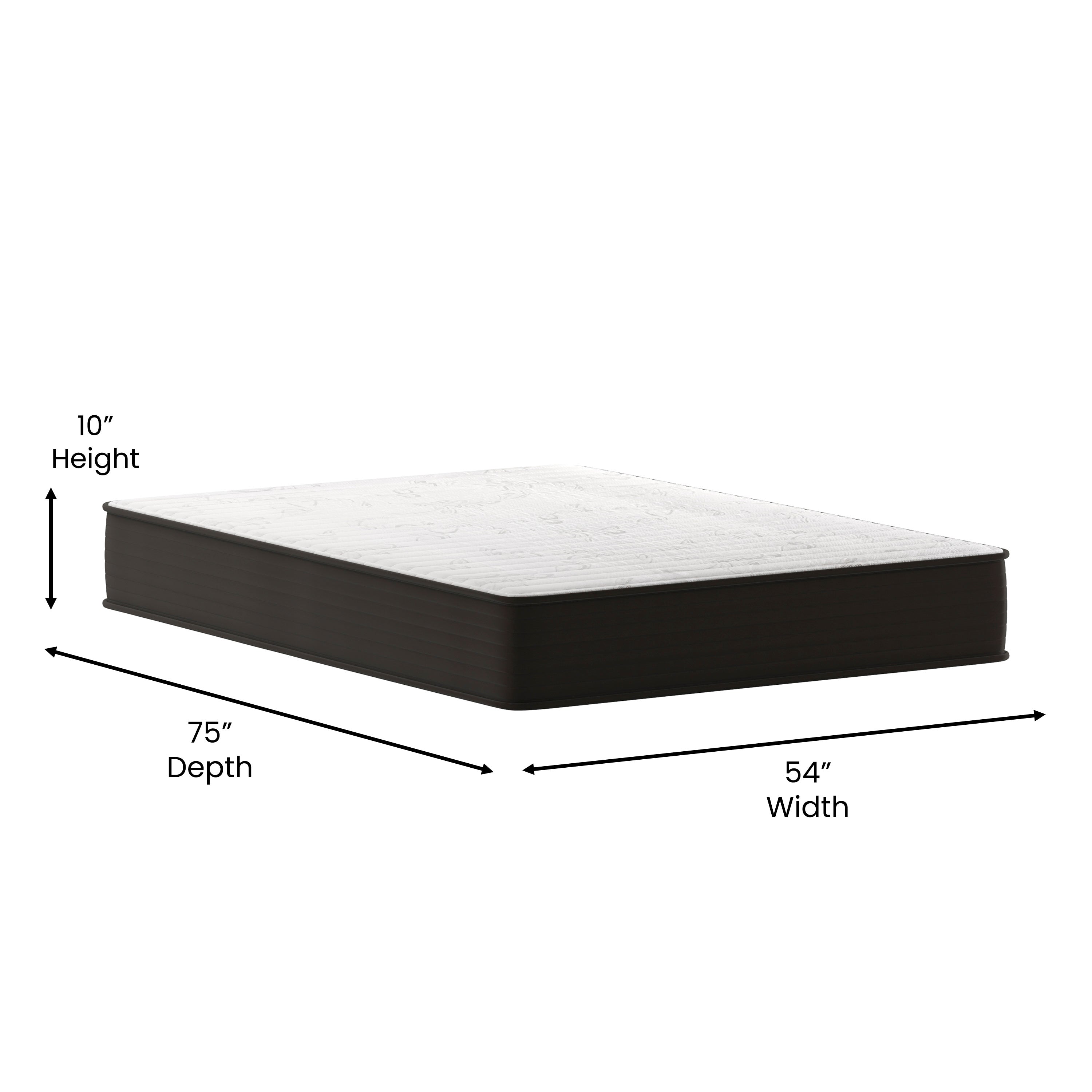 Dream 10 Inch Hybrid Mattress, High Density Foam and Pocket Spring Mattress in a Box, CertiPur-US Certified Foam