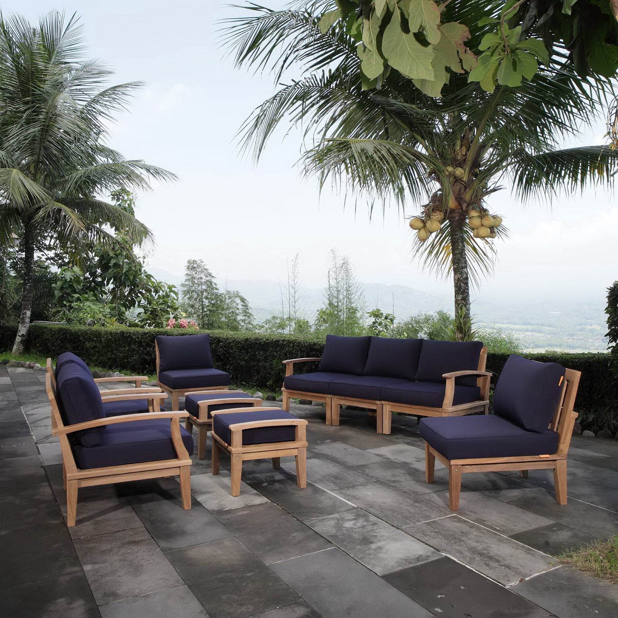 Marina 9 Piece Outdoor Patio Teak Set