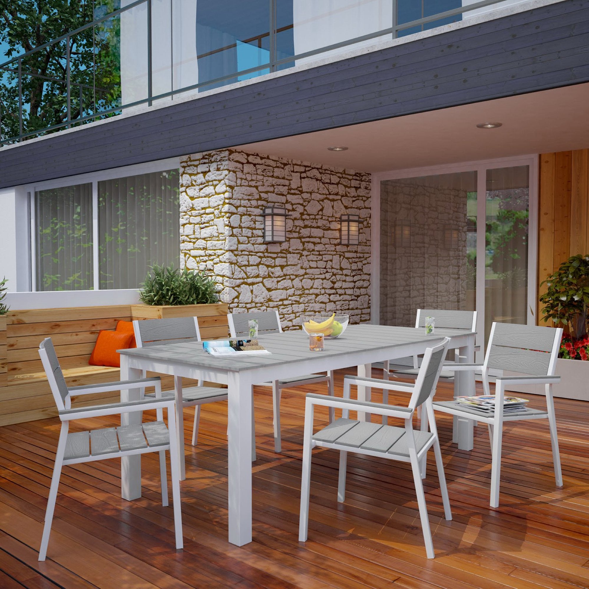 Maine 7 Piece Outdoor Patio Dining Set