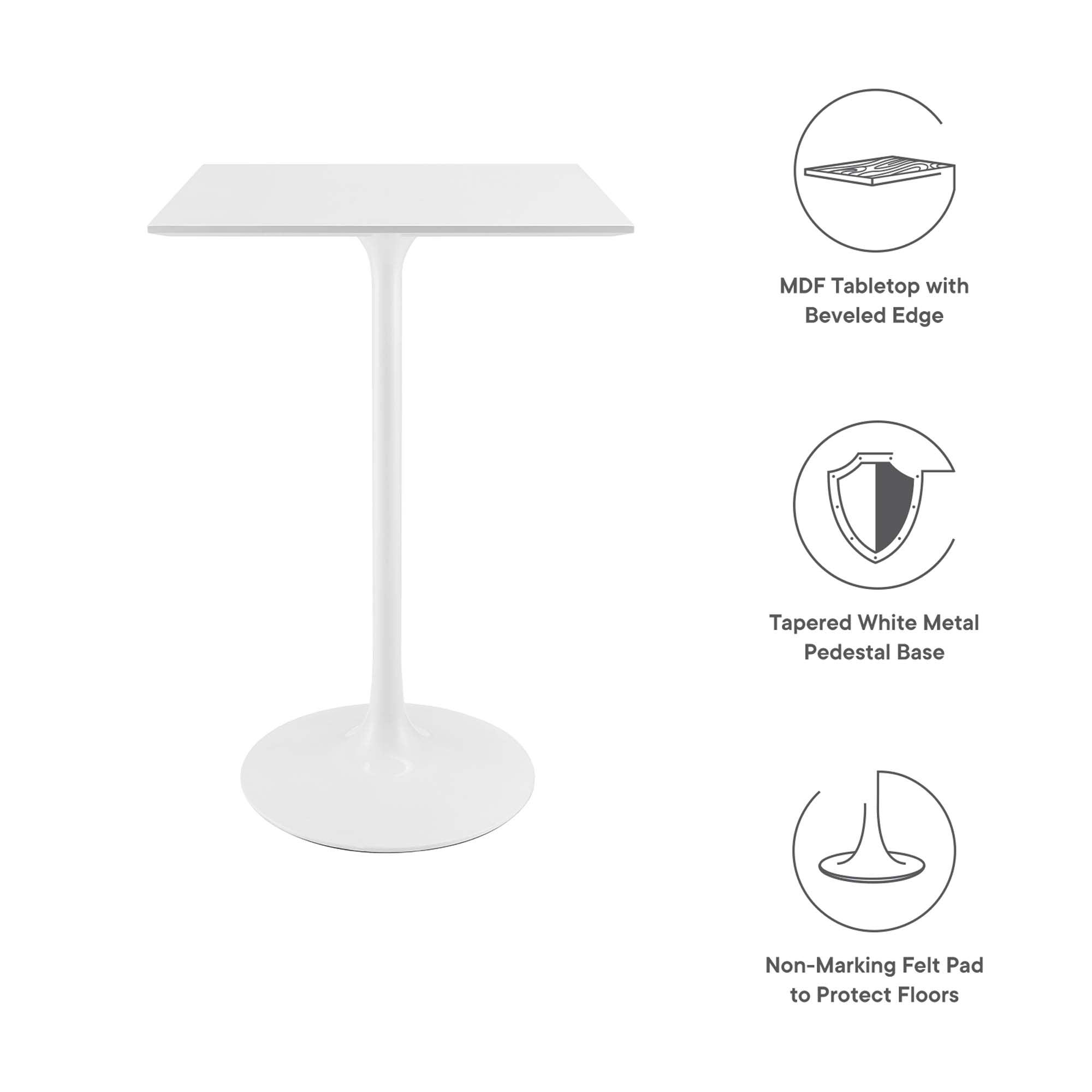Lippa 28" Square Wood Bar Table