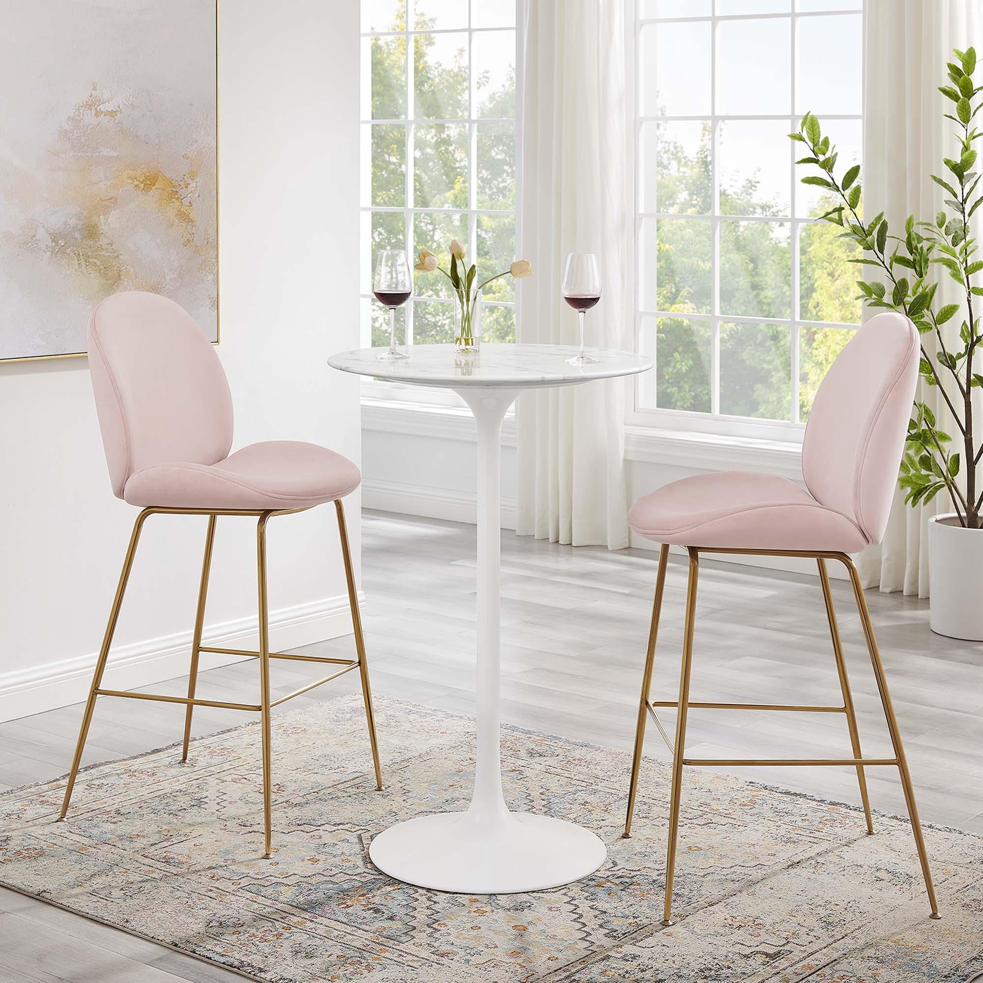 Lippa 28" Round Faux Marble Bar Table