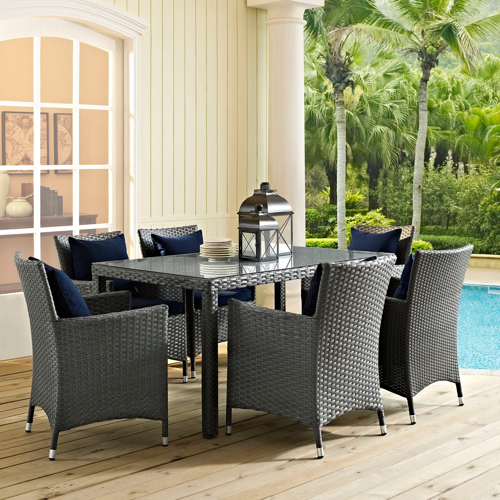 Sojourn 59" Outdoor Patio Dining Table-Outdoor Dining Table-Modway-Wall2Wall Furnishings