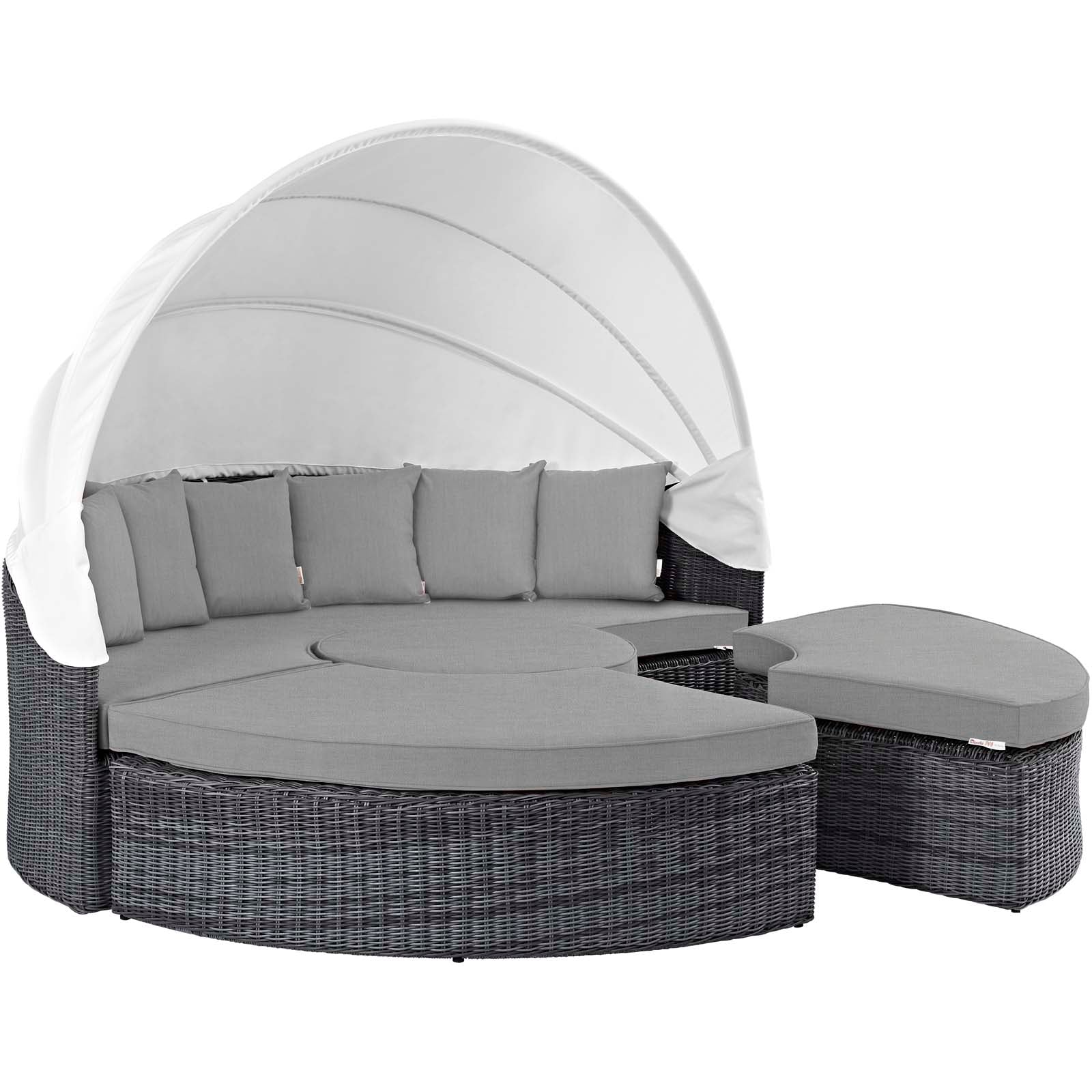 Summon Canopy Outdoor Patio Sunbrella® Daybed-Outdoor Daybed-Modway-Wall2Wall Furnishings