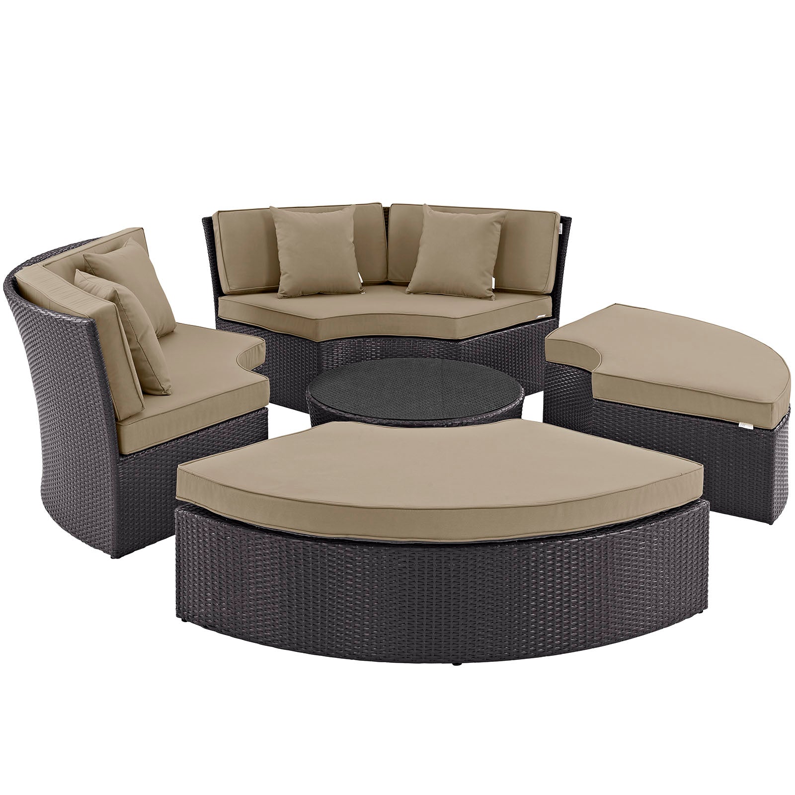 Convene Circular Outdoor Patio Daybed Set-Outdoor Bed-Modway-Wall2Wall Furnishings