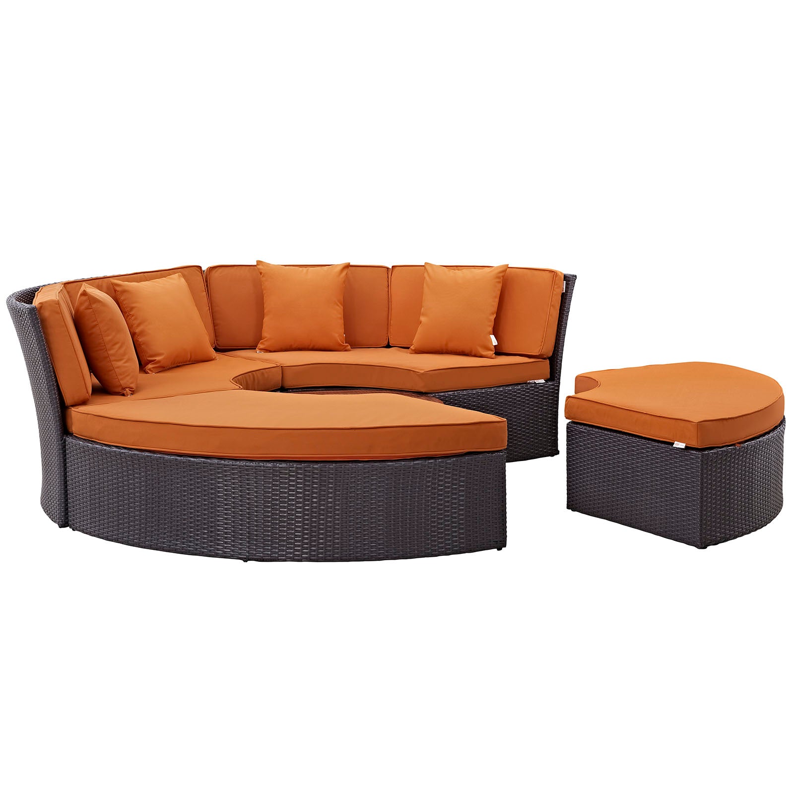 Convene Circular Outdoor Patio Daybed Set-Outdoor Bed-Modway-Wall2Wall Furnishings
