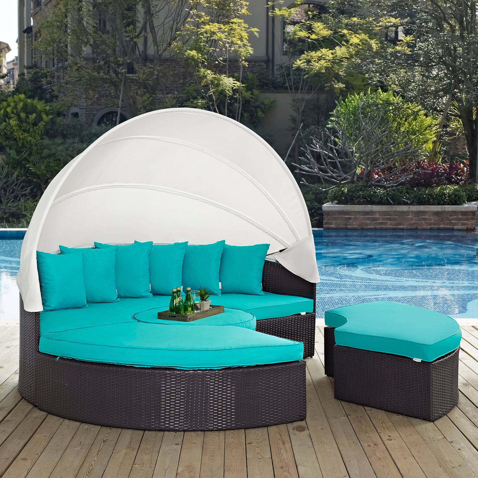Convene Canopy Outdoor Patio Daybed-Outdoor Daybed-Modway-Wall2Wall Furnishings