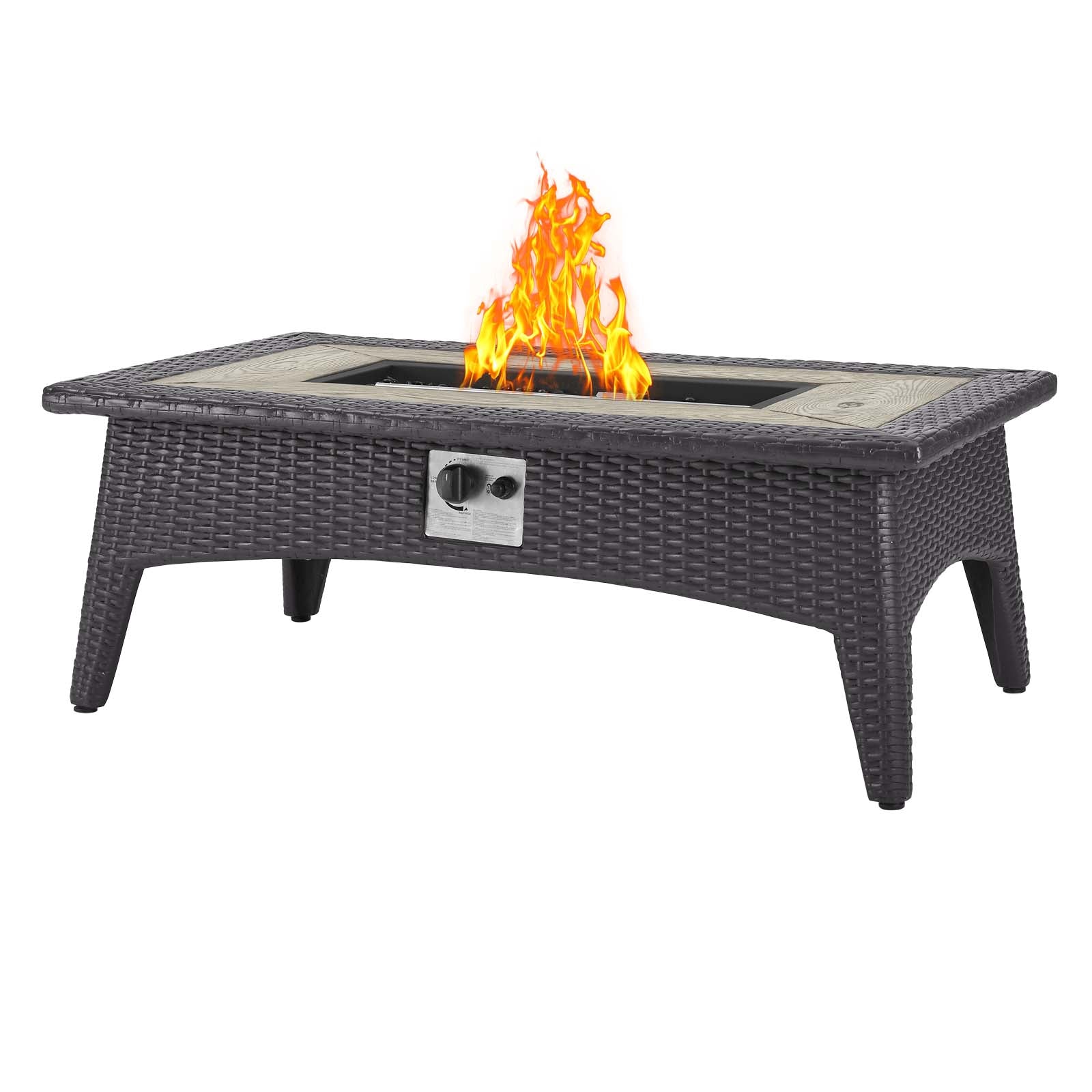 Splendor 43.5" Rectangle Outdoor Patio Fire Pit Table-fire pit-Modway-Wall2Wall Furnishings