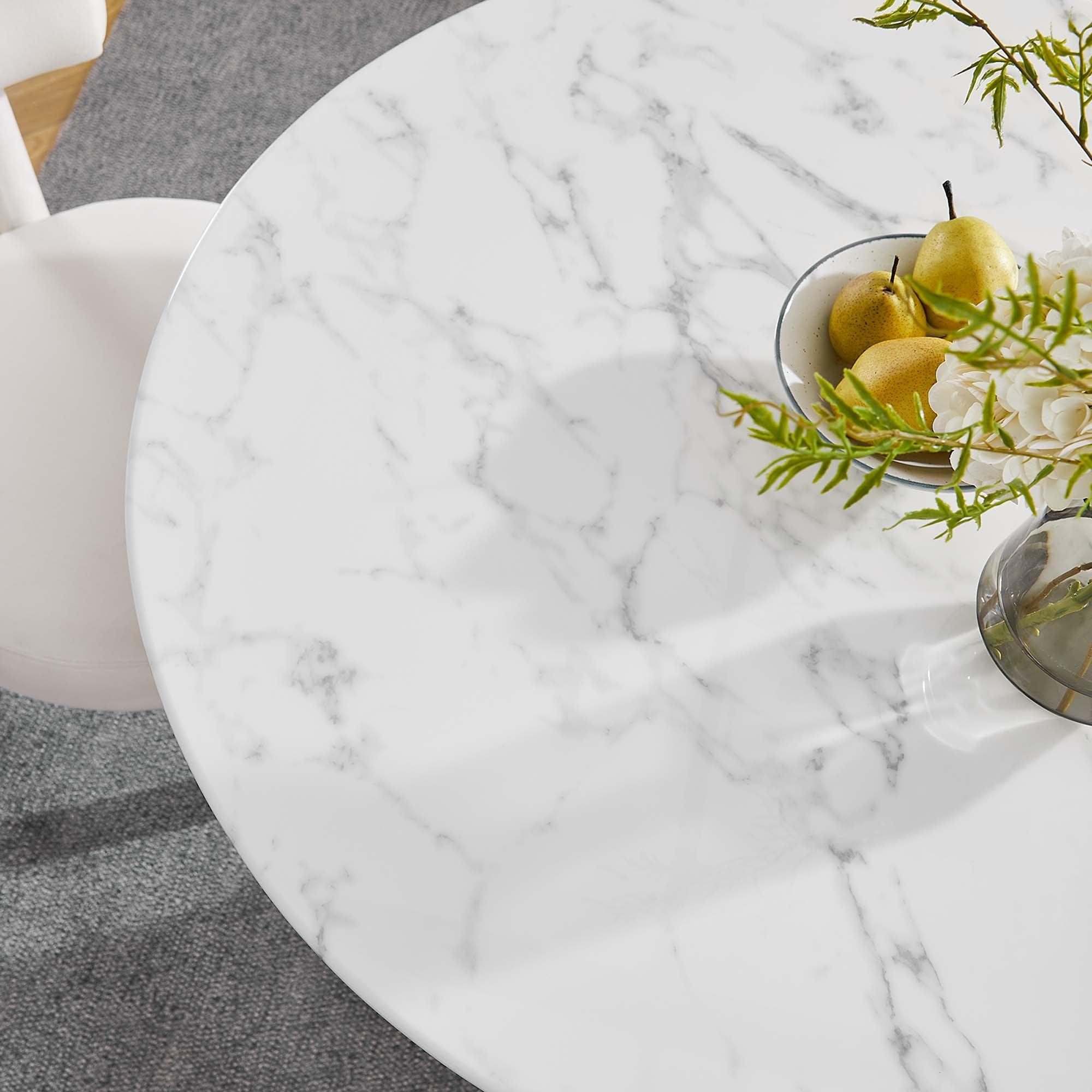 Lippa 40" Round Faux Marble Dining Table