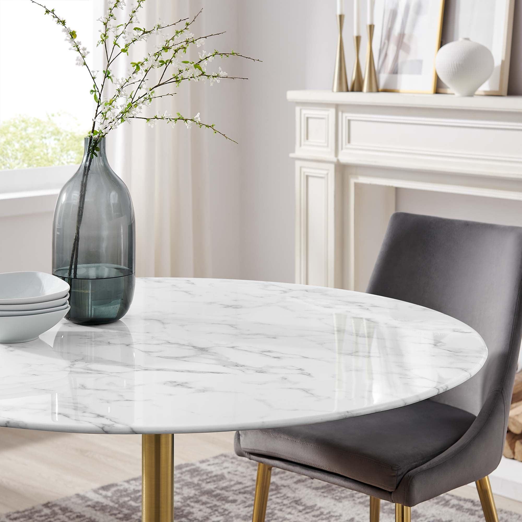 Lippa 48" Round Faux Marble Dining Table