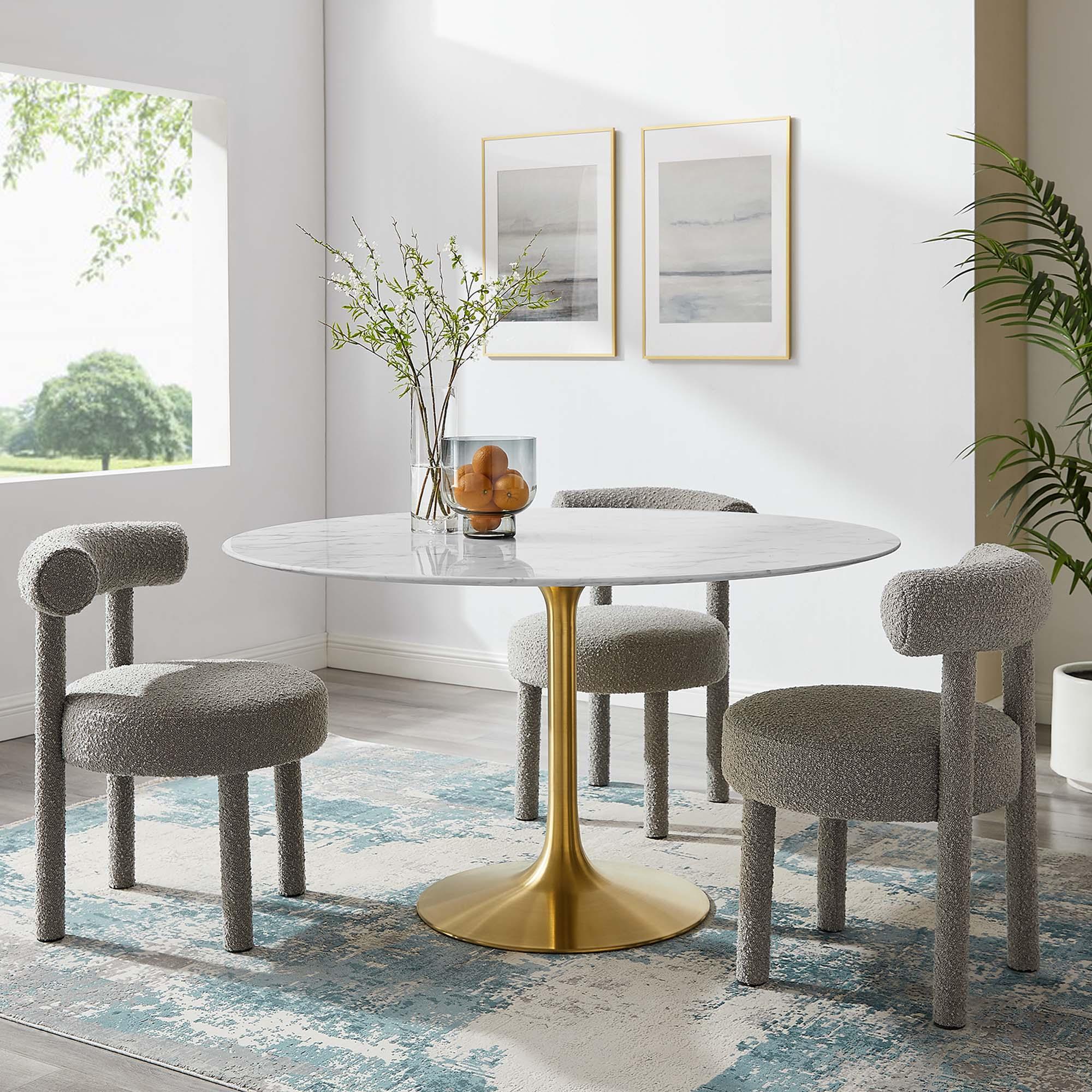 Lippa 54" Round Faux Marble Dining Table