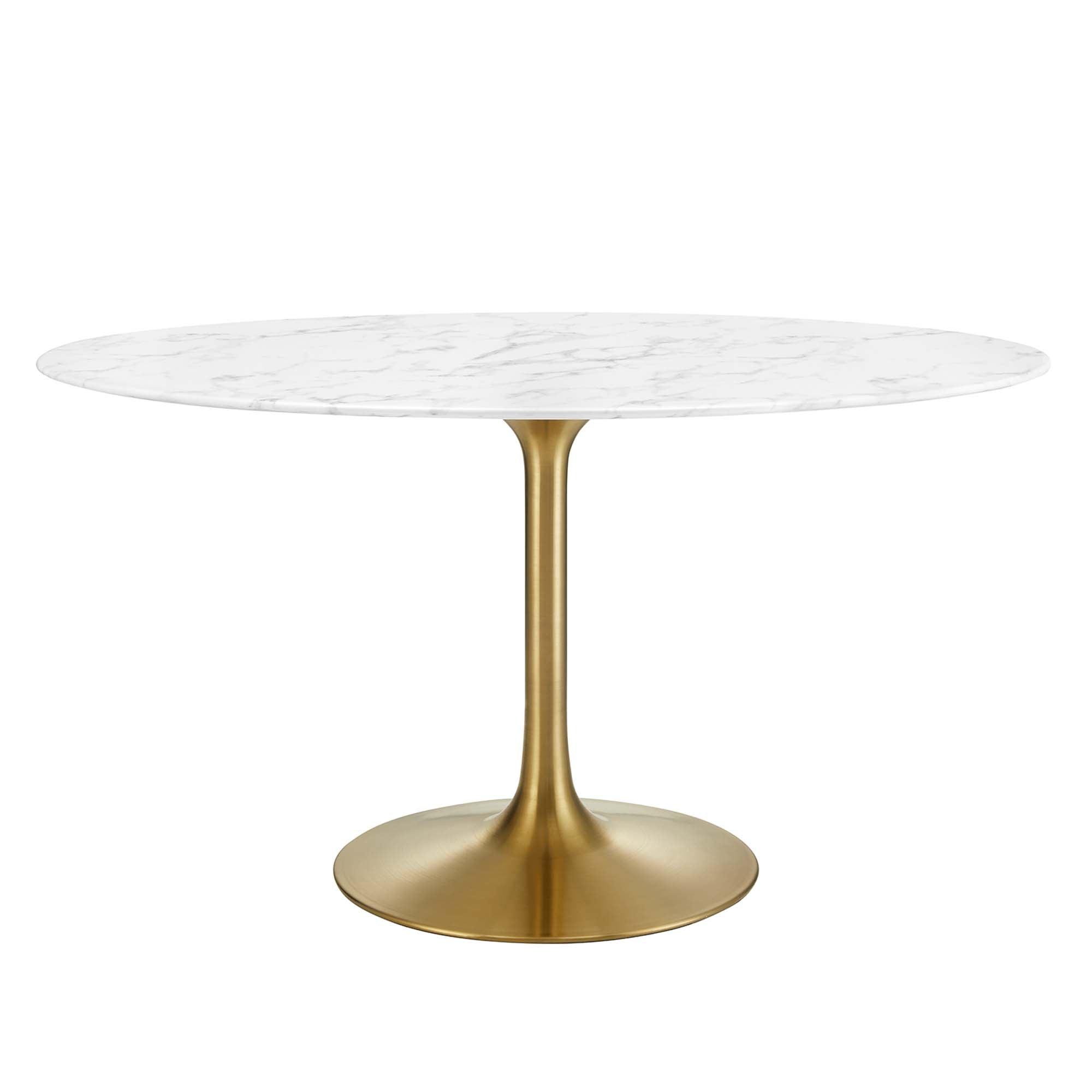 Lippa 54" Oval Faux Marble Dining Table