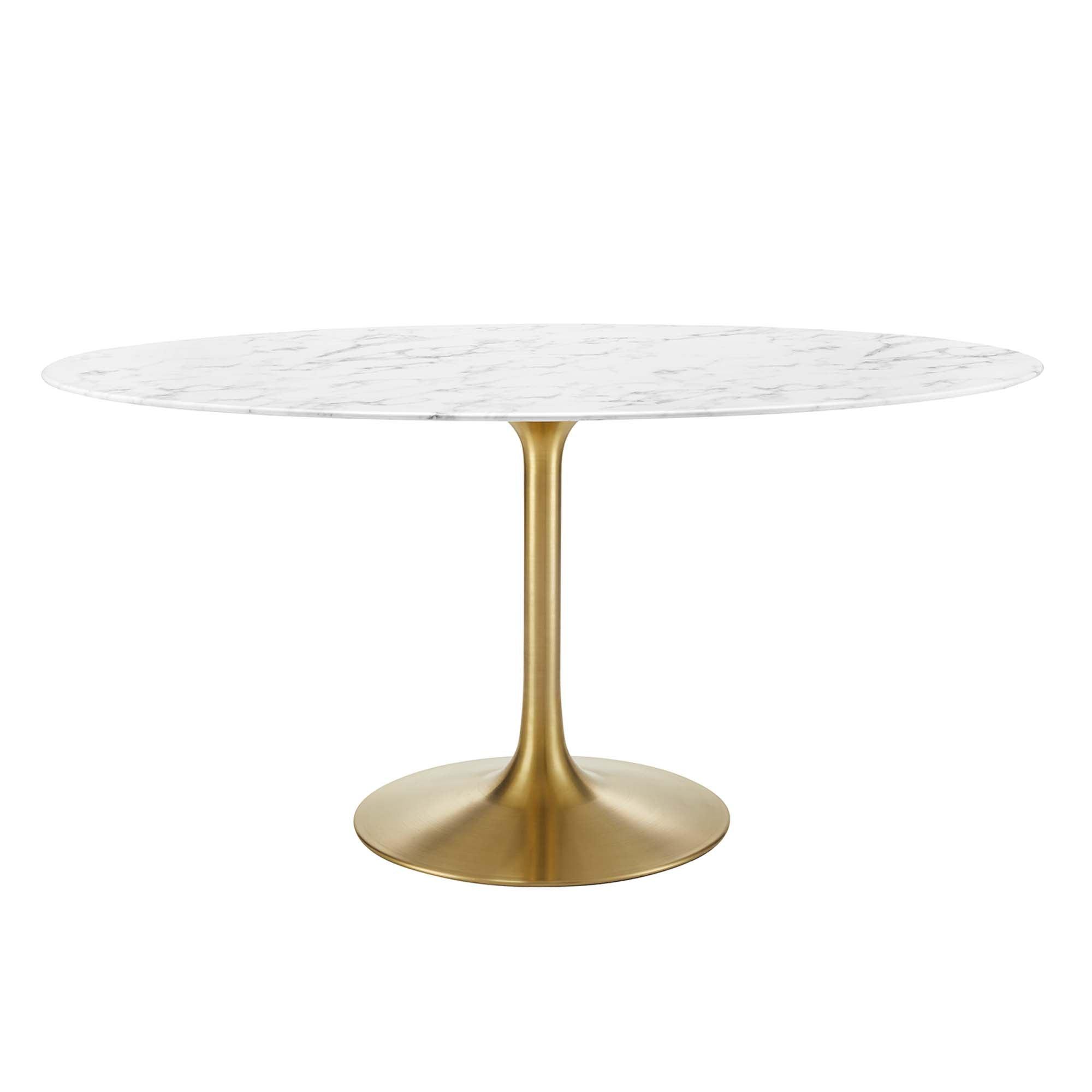 Lippa 60" Oval Faux Marble Dining Table