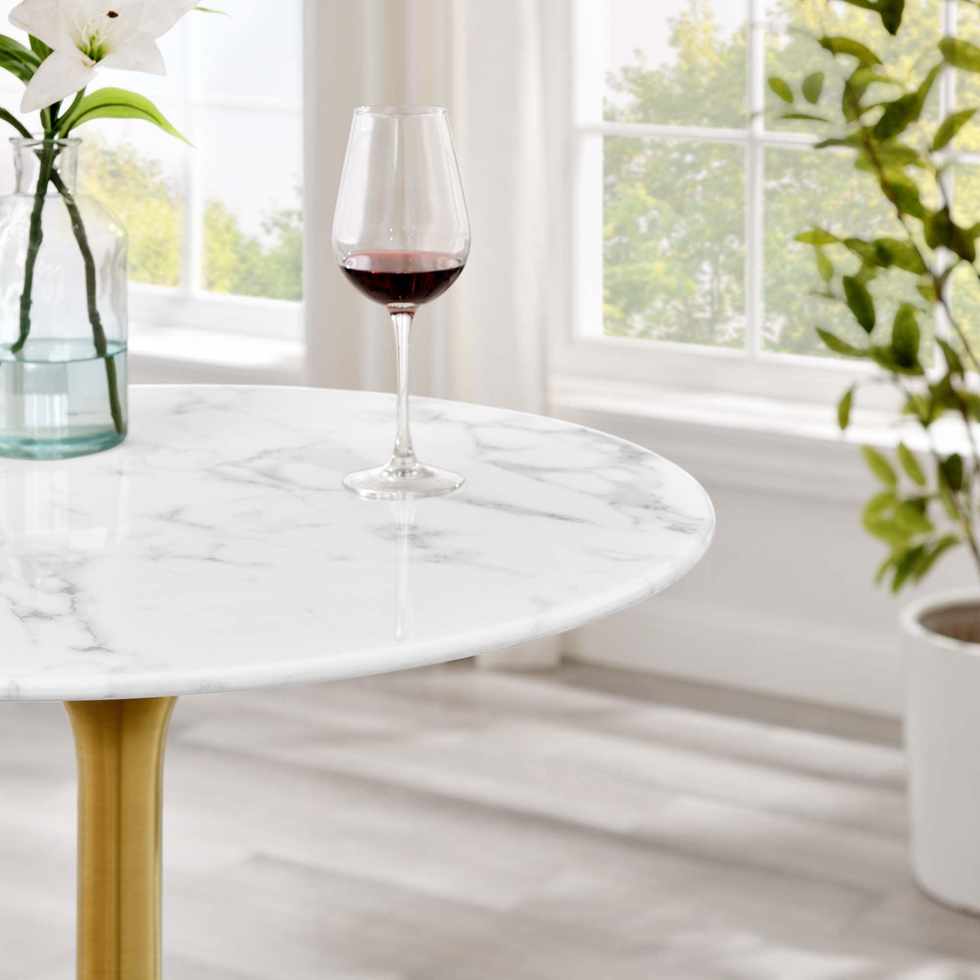 Lippa 28" Round Faux Marble Bar Table