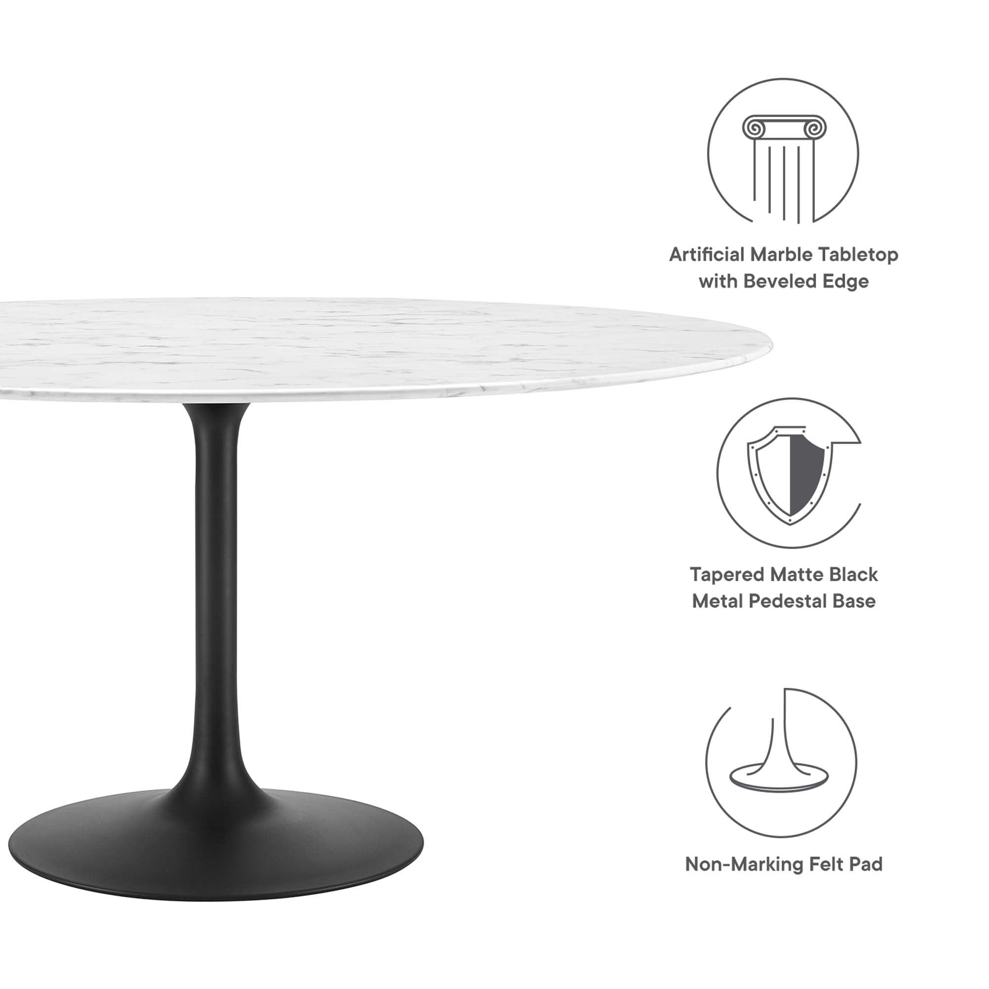 Lippa 60" Round Faux Marble Dining Table