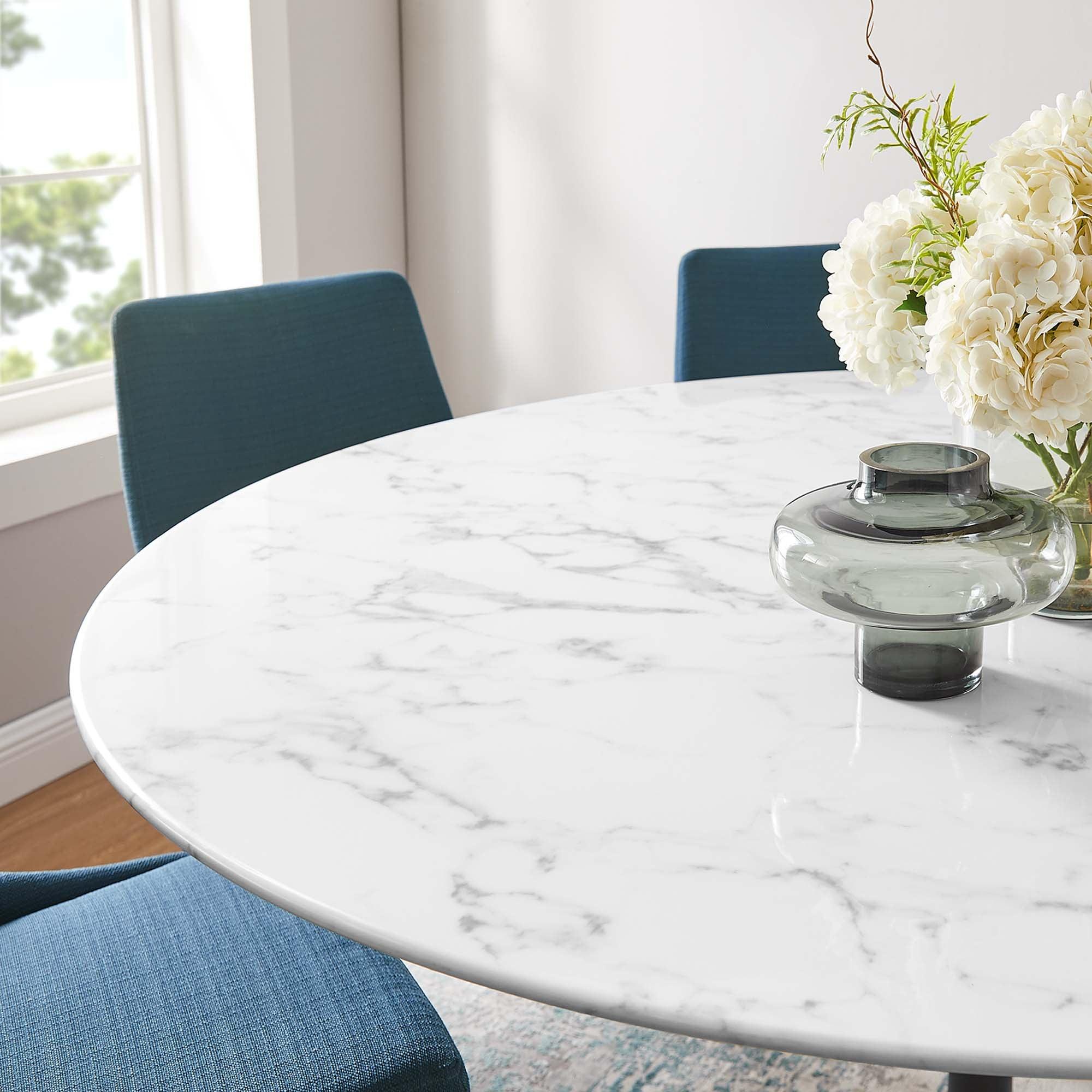Lippa 60" Round Faux Marble Dining Table