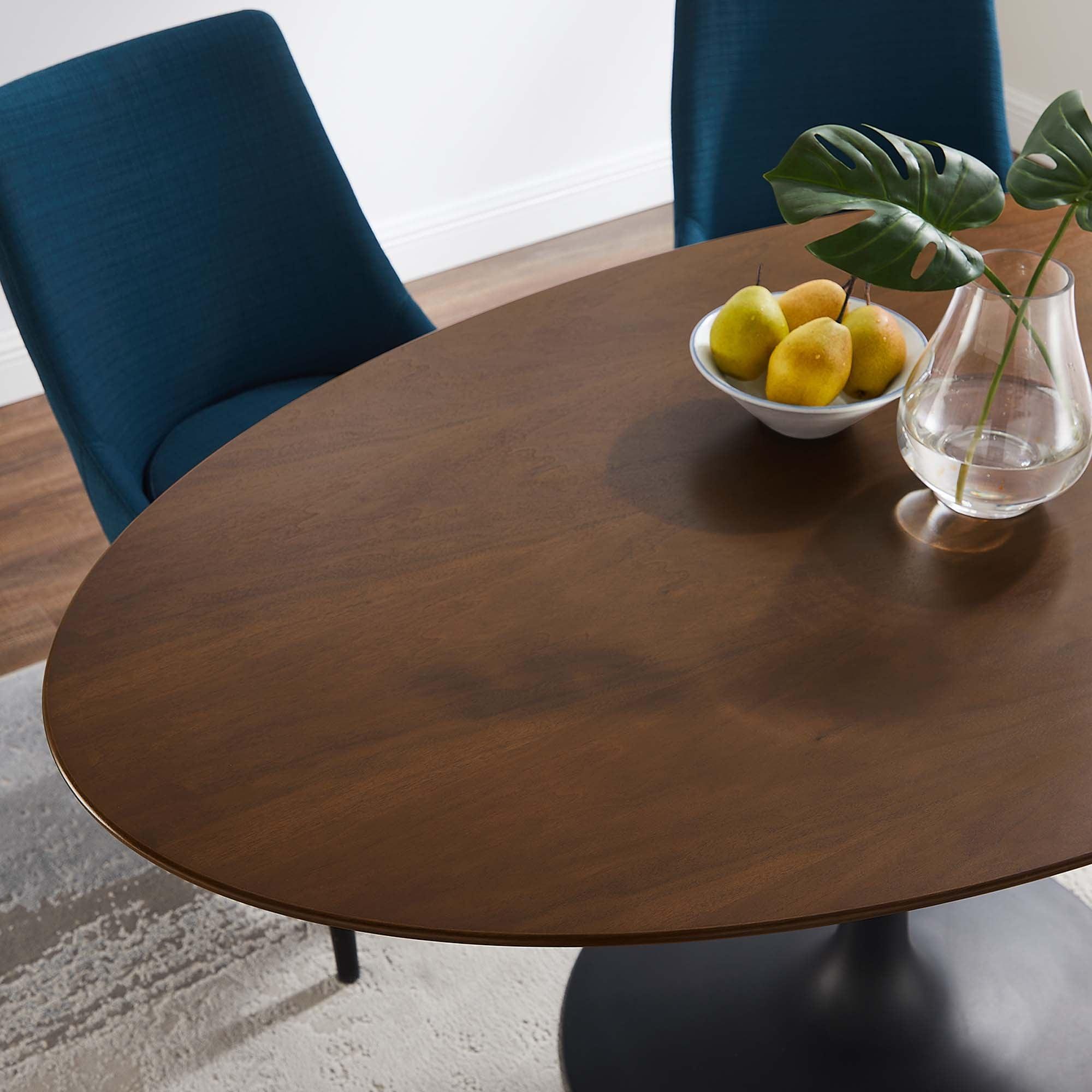 Lippa 60" Oval Walnut Wood Dining Table