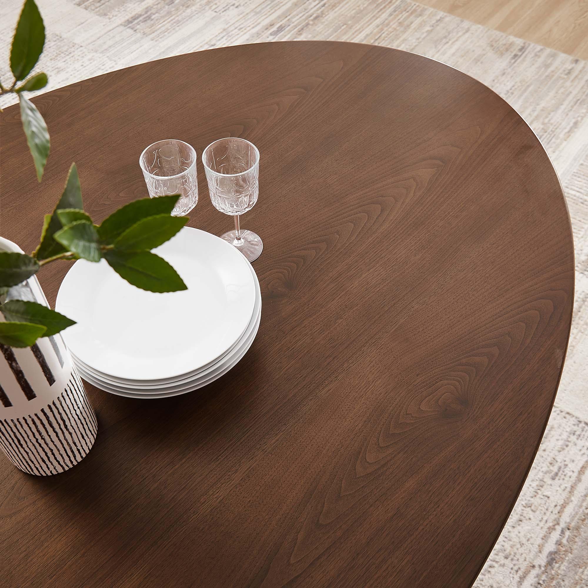 Lippa 78" Oval Walnut Wood Dining Table
