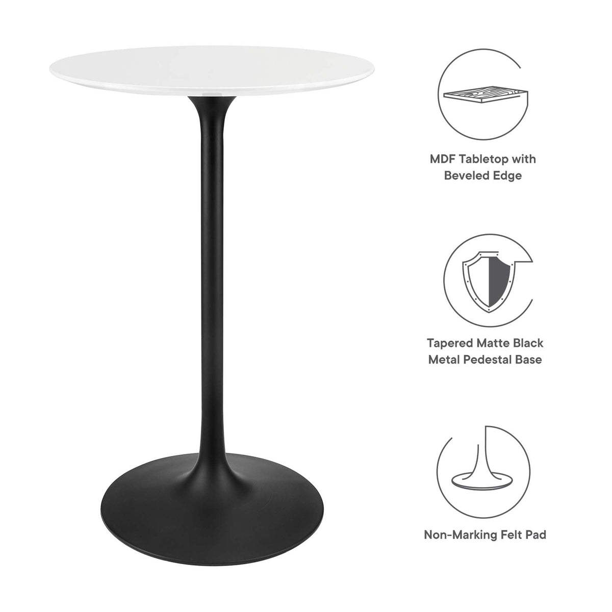 Lippa 28" Round Wood Bar Table