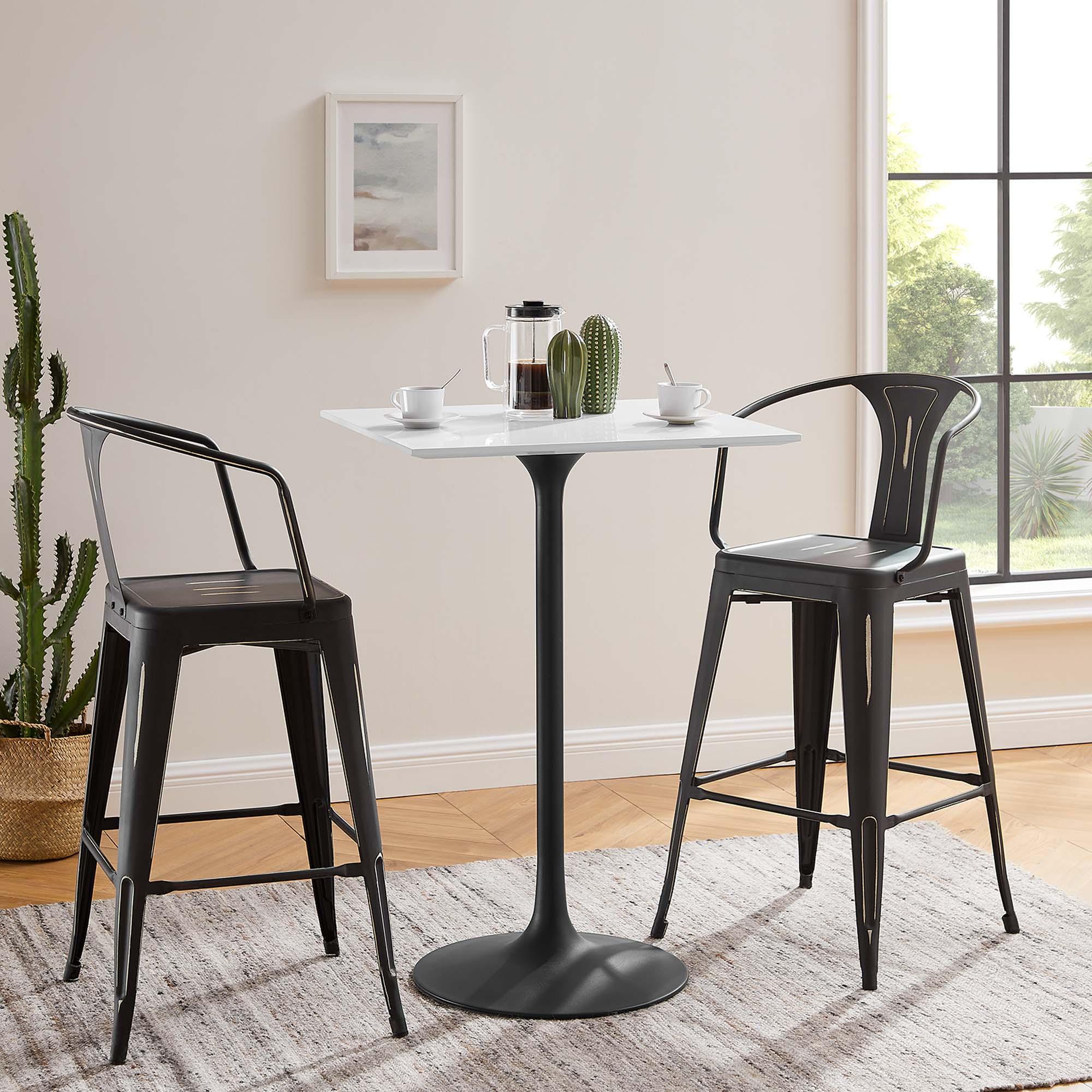 Lippa 28" Square Wood Bar Table