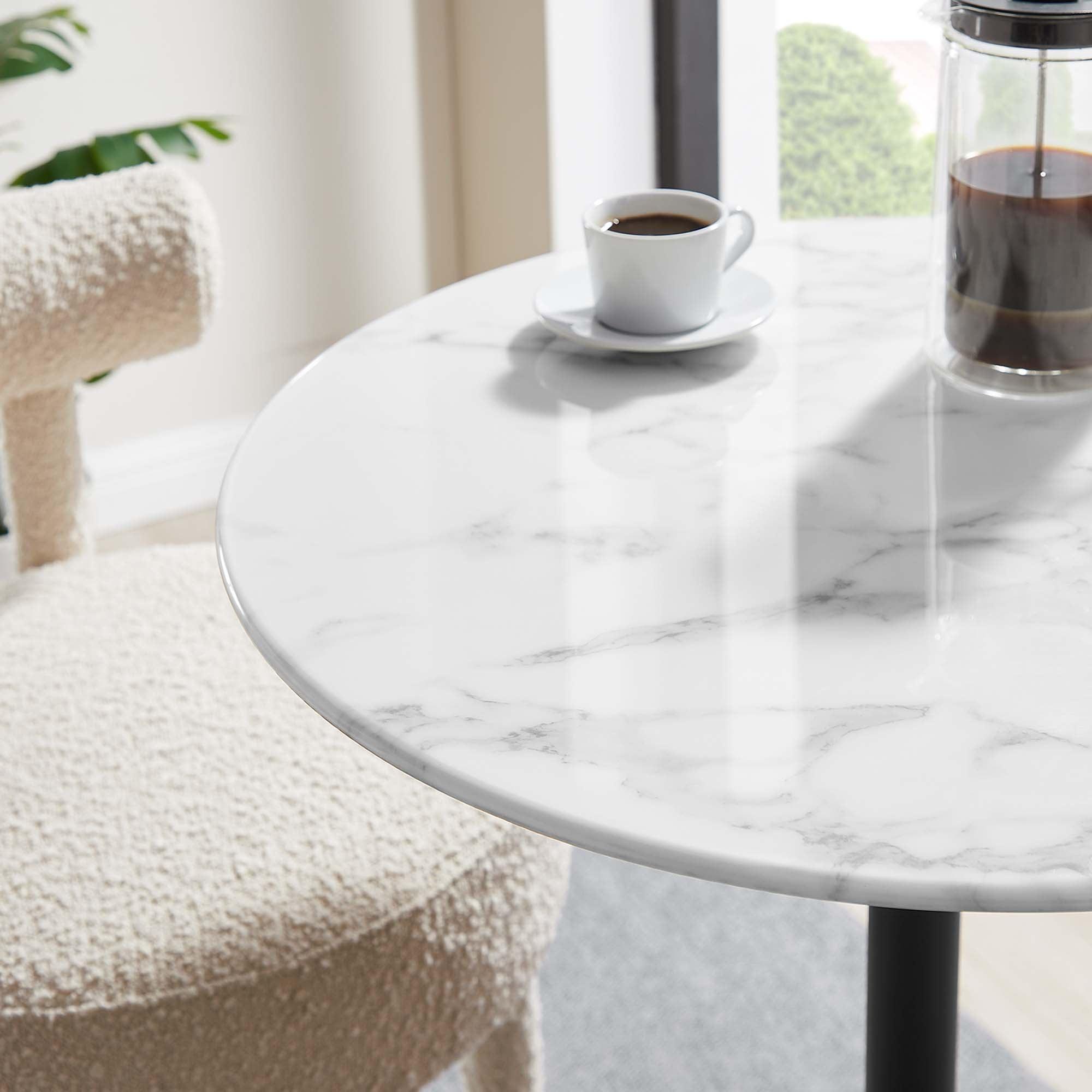 Lippa 28" Round Faux Marble Bar Table