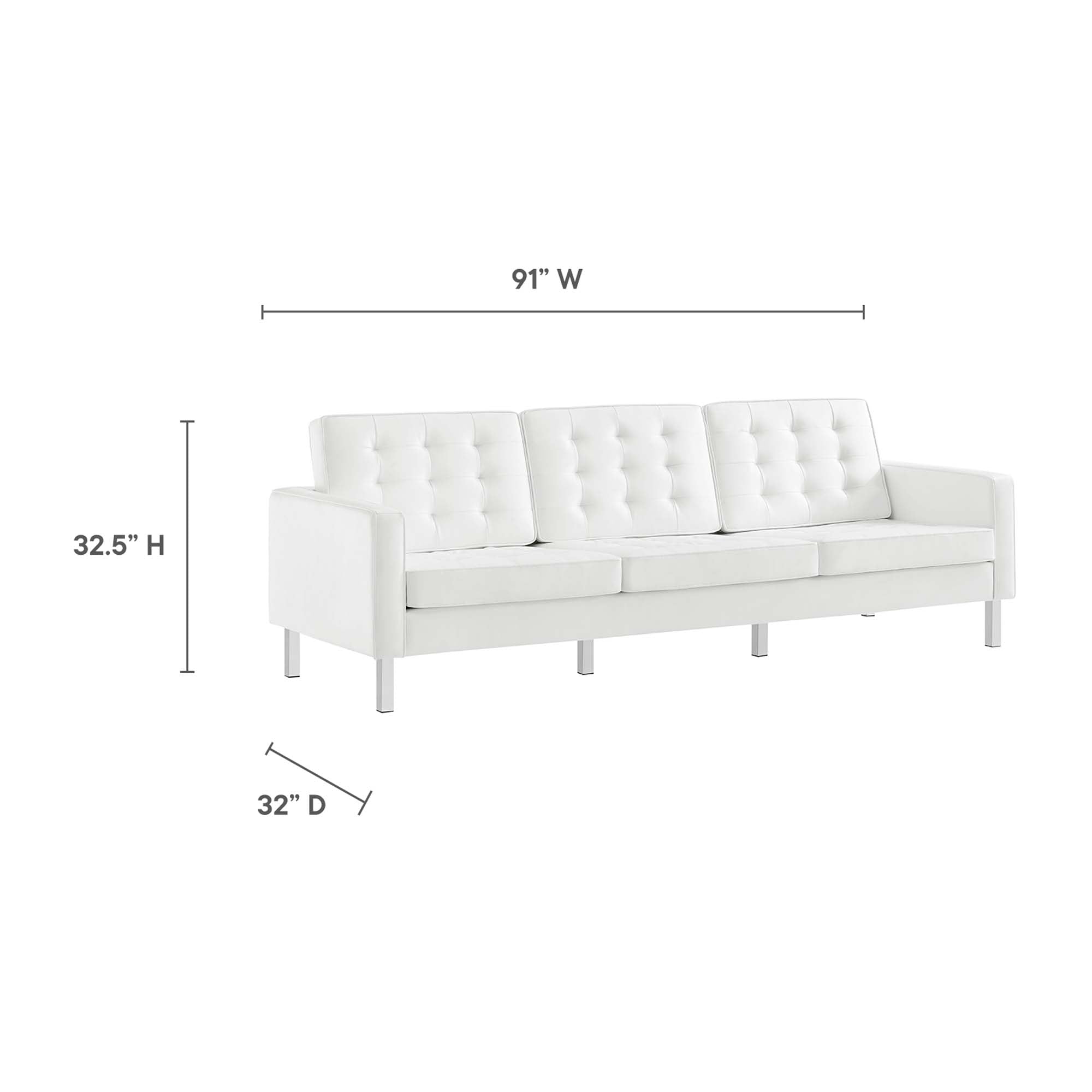Loft 2-Piece Tufted Vegan Leather Furniture Set