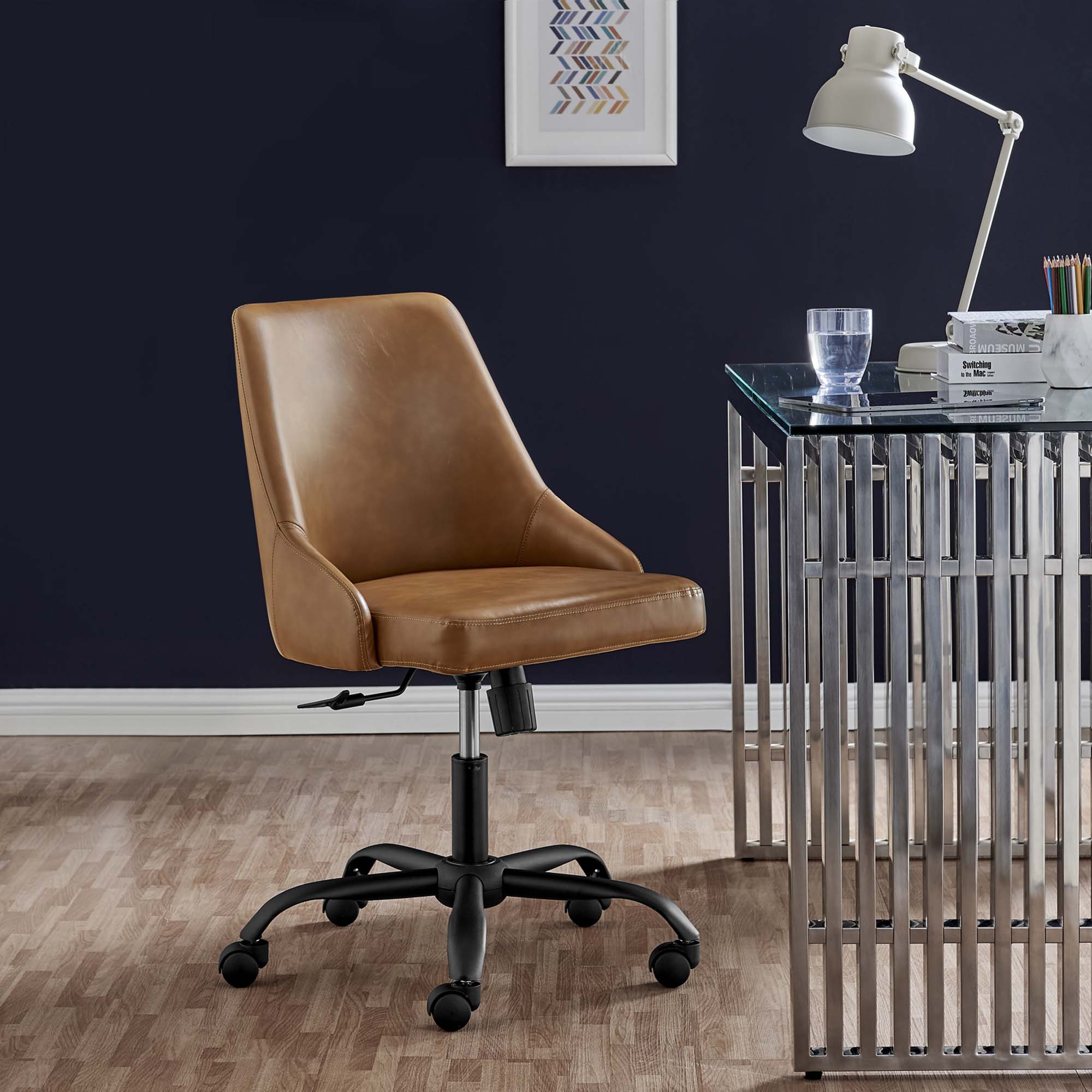 Designate Swivel Vegan Leather Office Chair