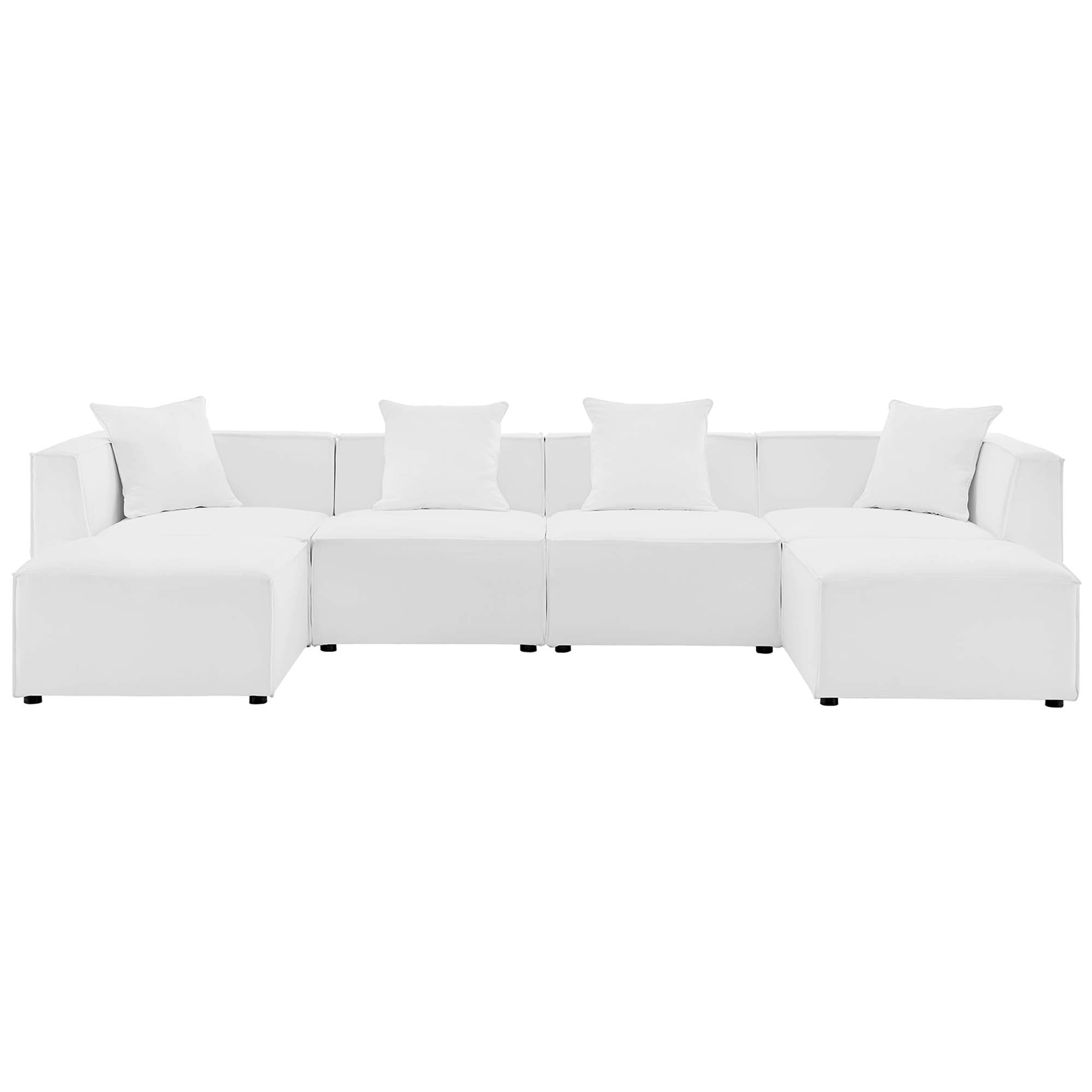 Saybrook 6-Piece Outdoor Patio Upholstered Sectional Sofa