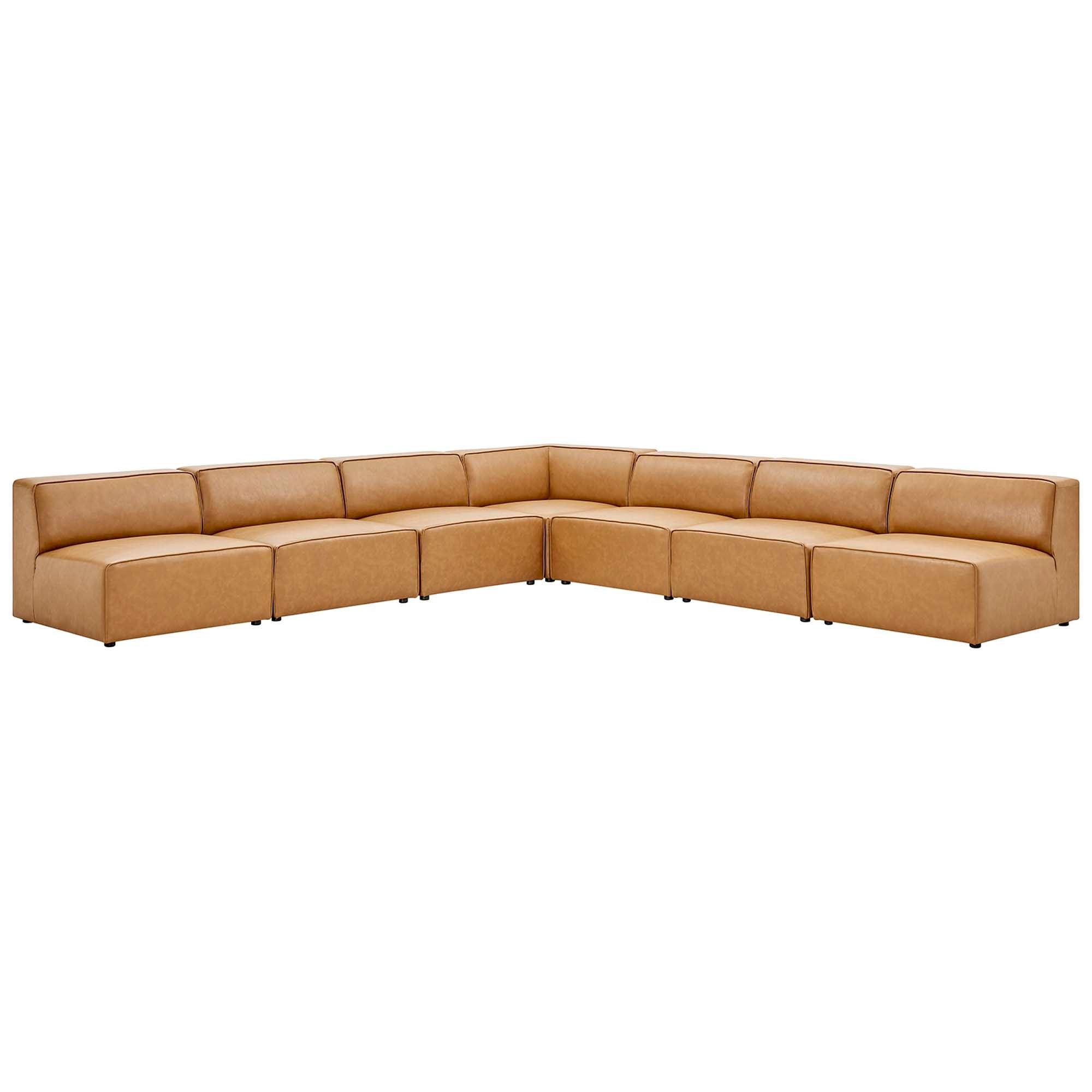 Mingle 7-Piece Vegan Leather Sectional Sofa