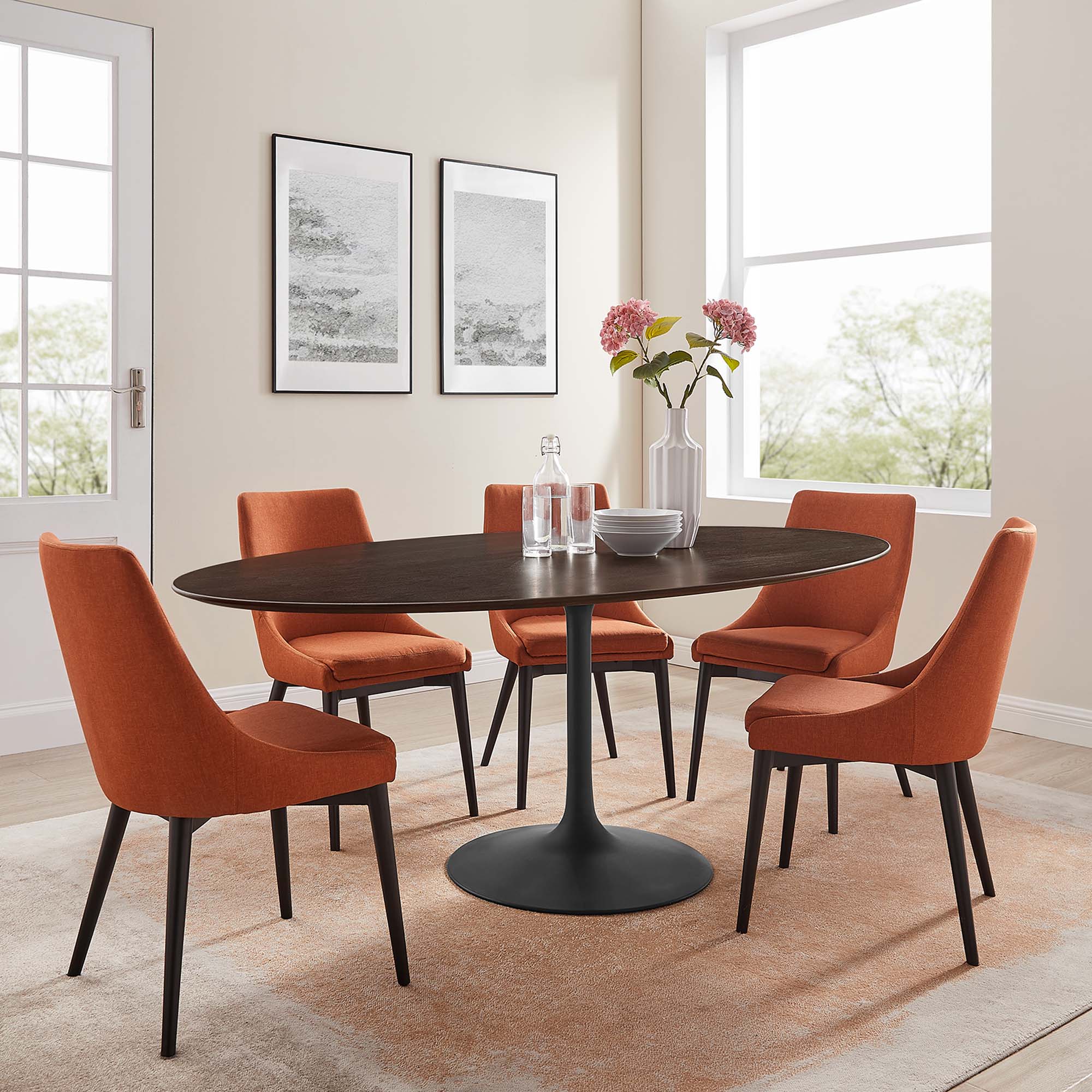 Lippa 78" Oval Wood Dining Table