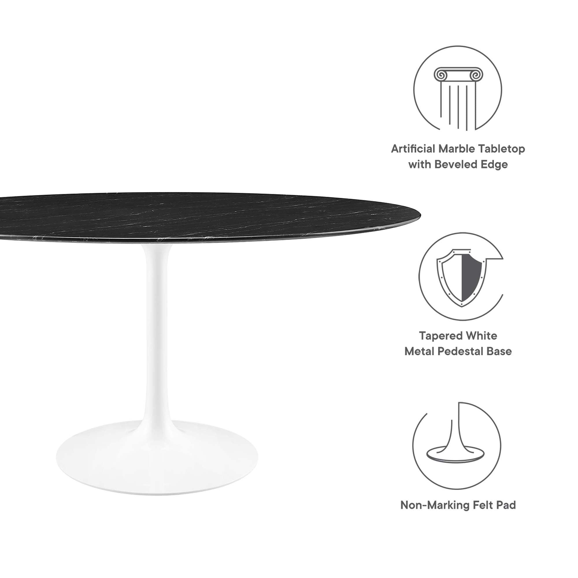 Lippa 60" Round Faux Marble Dining Table