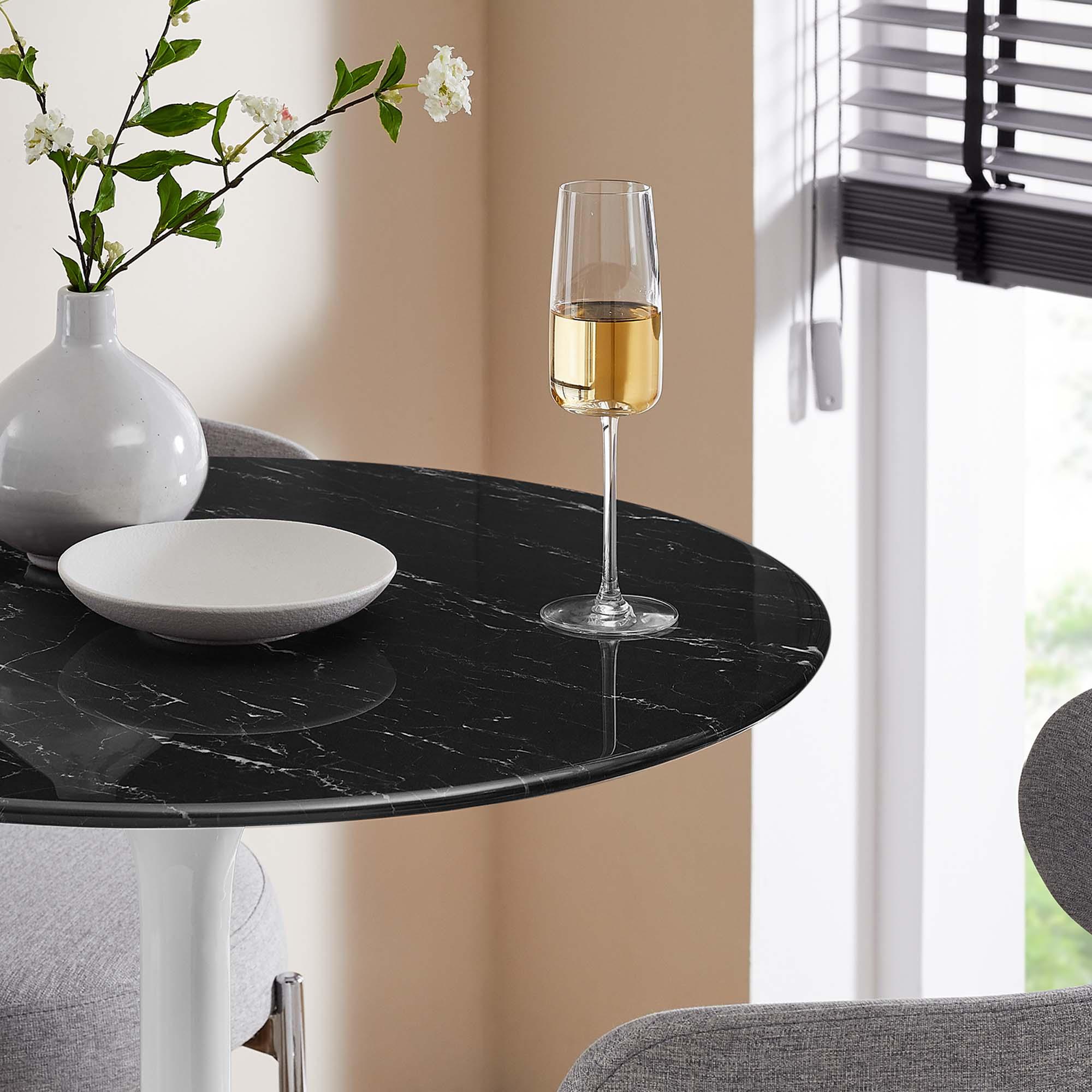 Lippa 28" Round Faux Marble Bar Table