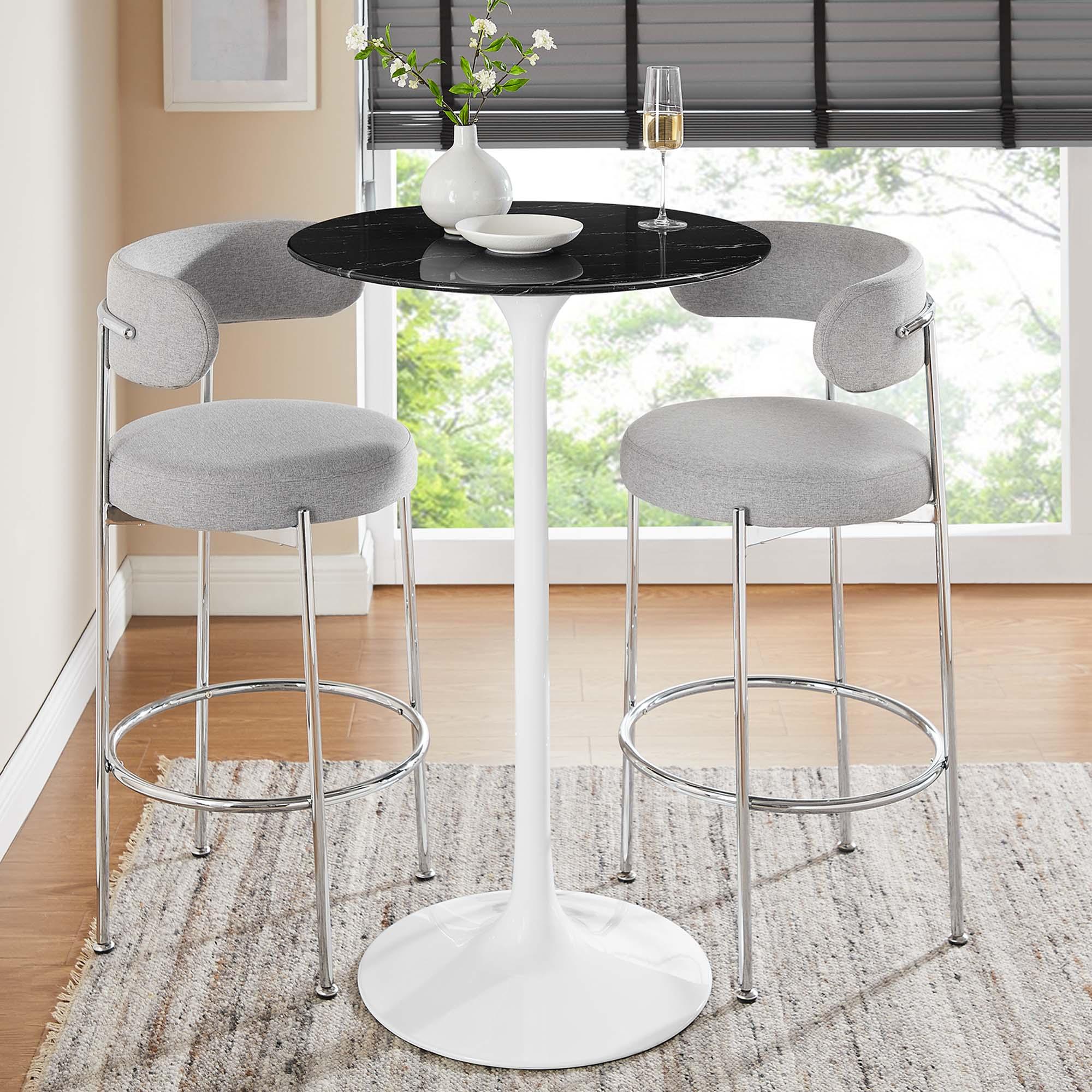 Lippa 28" Round Faux Marble Bar Table