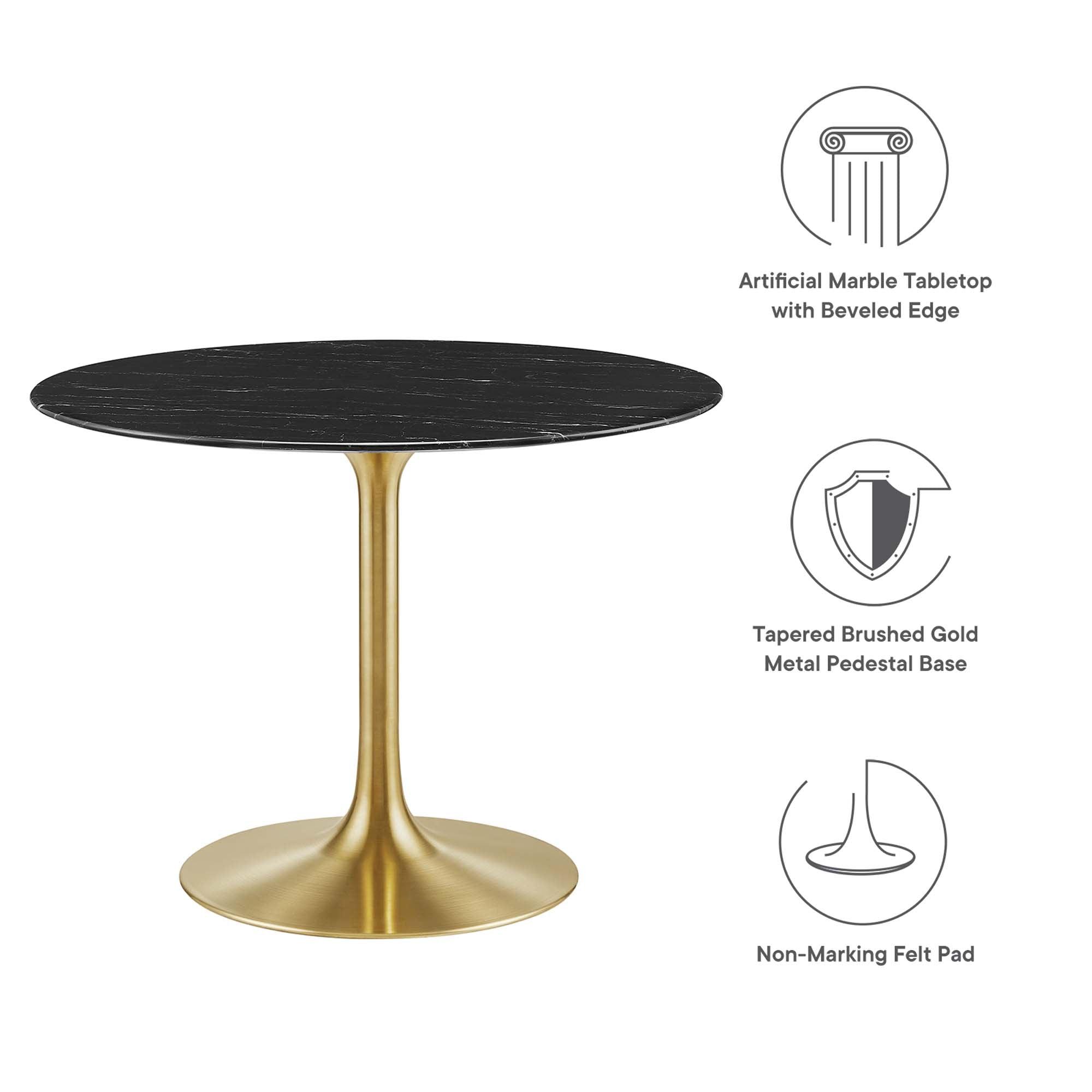 Lippa 40" Round Faux Marble Dining Table