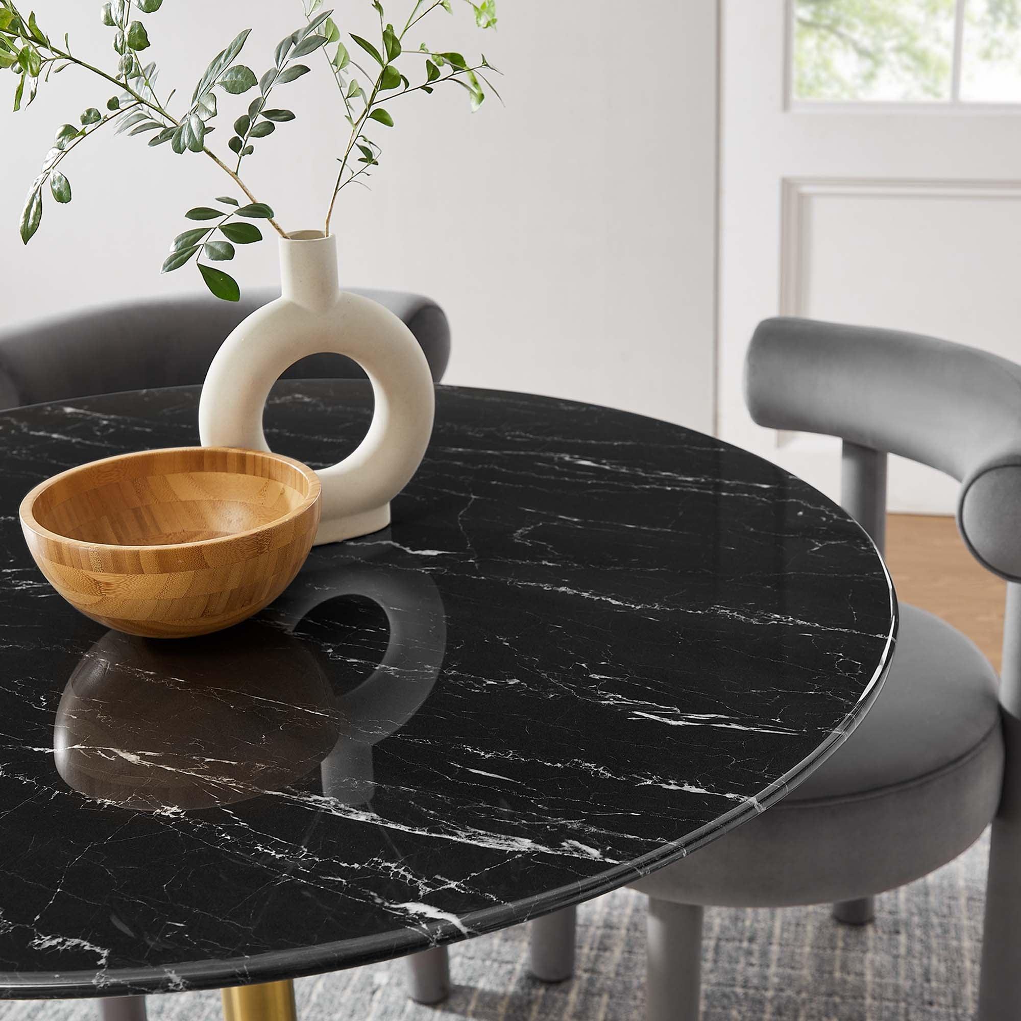 Lippa 40" Round Faux Marble Dining Table