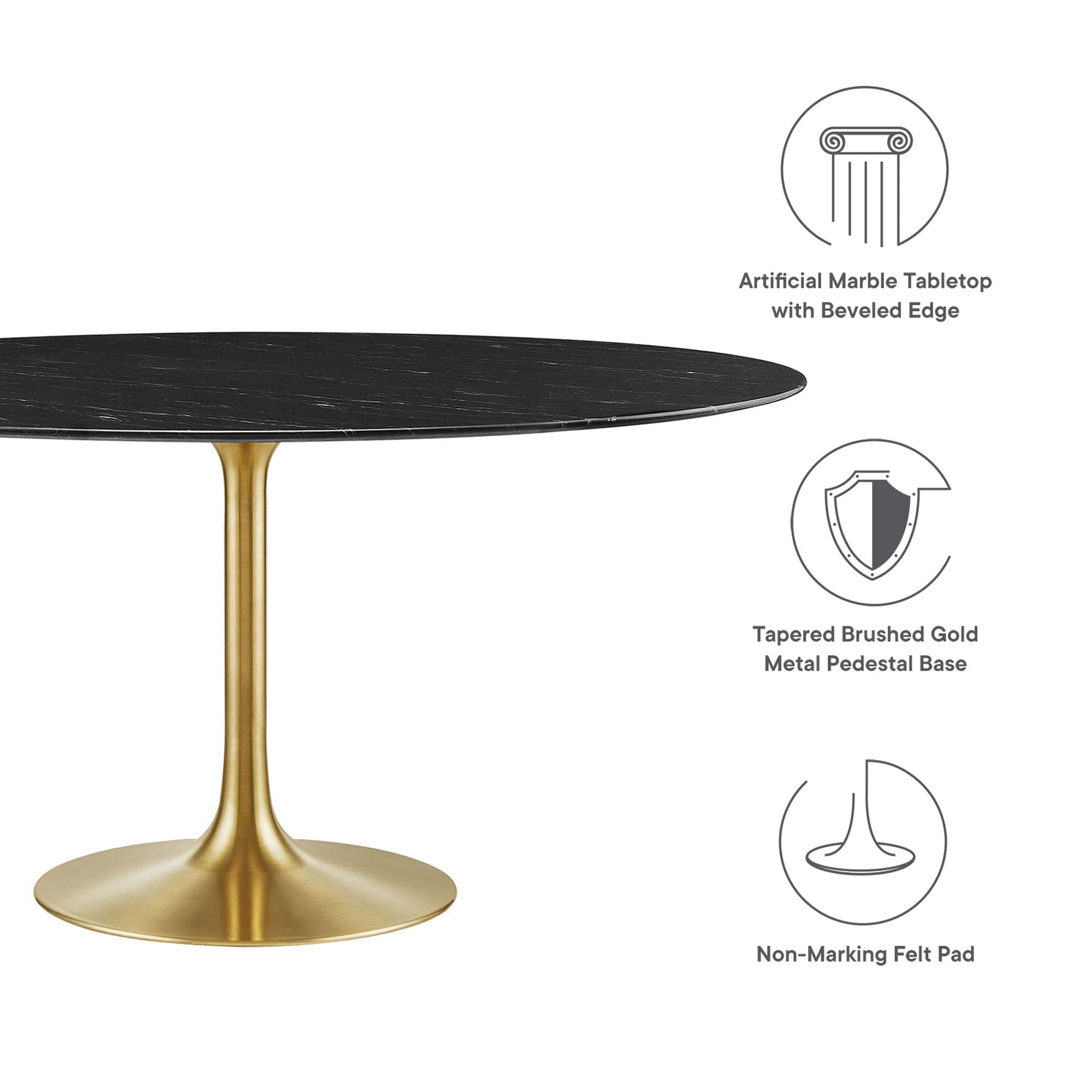 Lippa 60" Round Faux Marble Dining Table