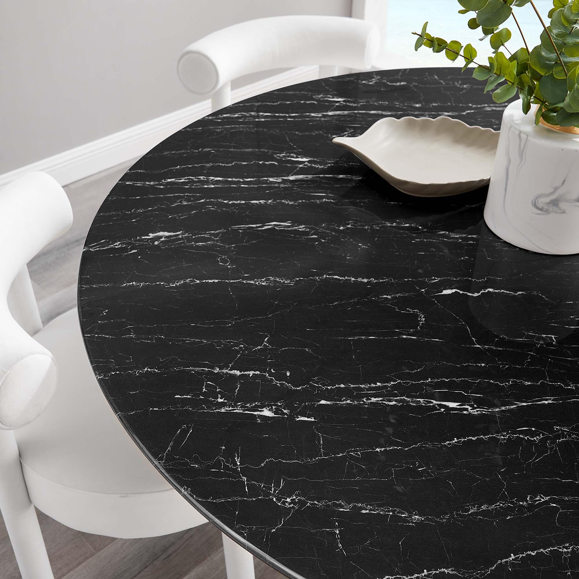 Lippa 60" Round Faux Marble Dining Table