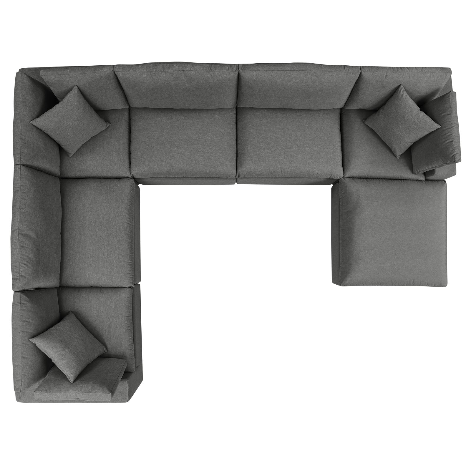 Commix 7-Piece Outdoor Patio Sectional Sofa-Outdoor Sectional-Modway-Wall2Wall Furnishings