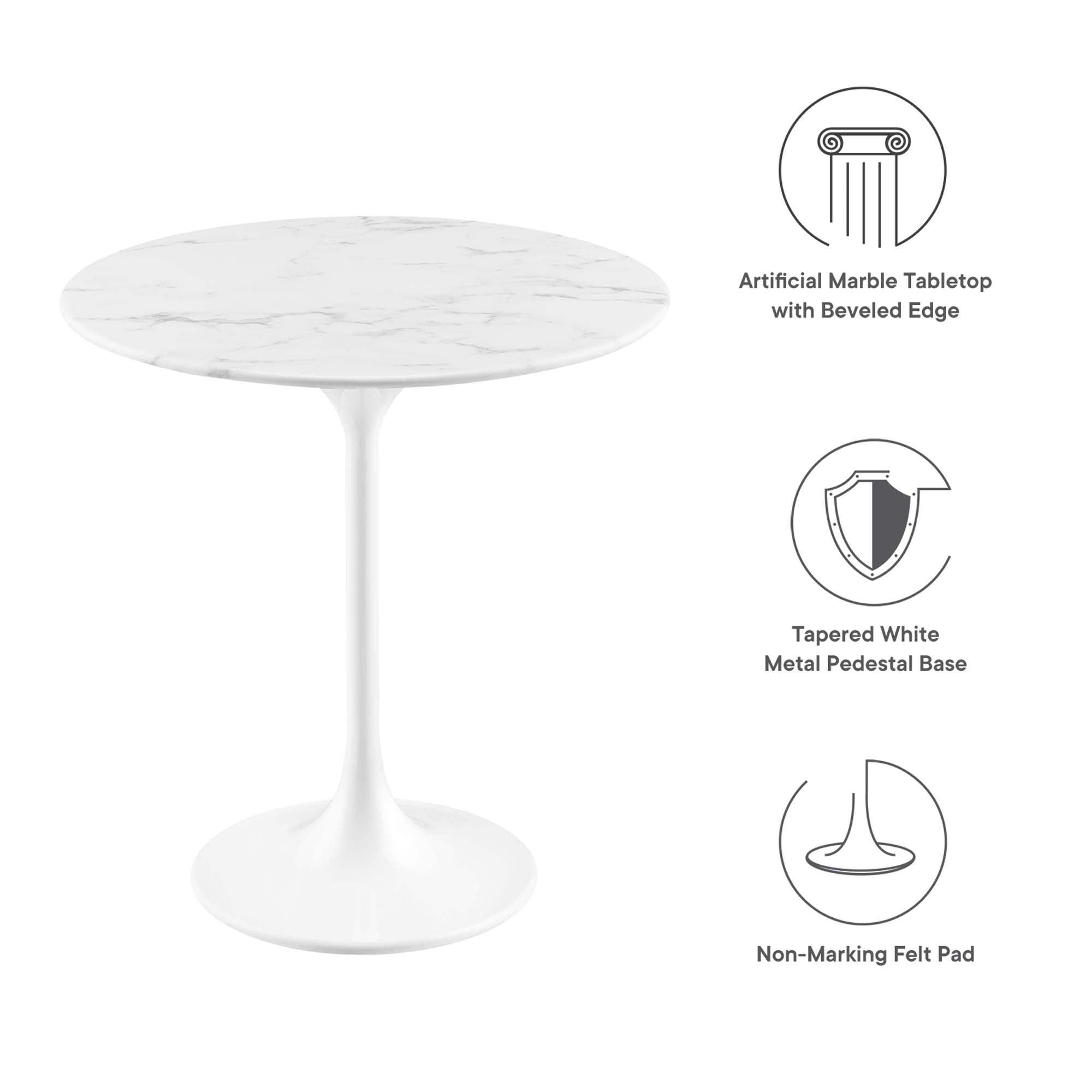 Lippa 20" Round Faux Marble Side Table