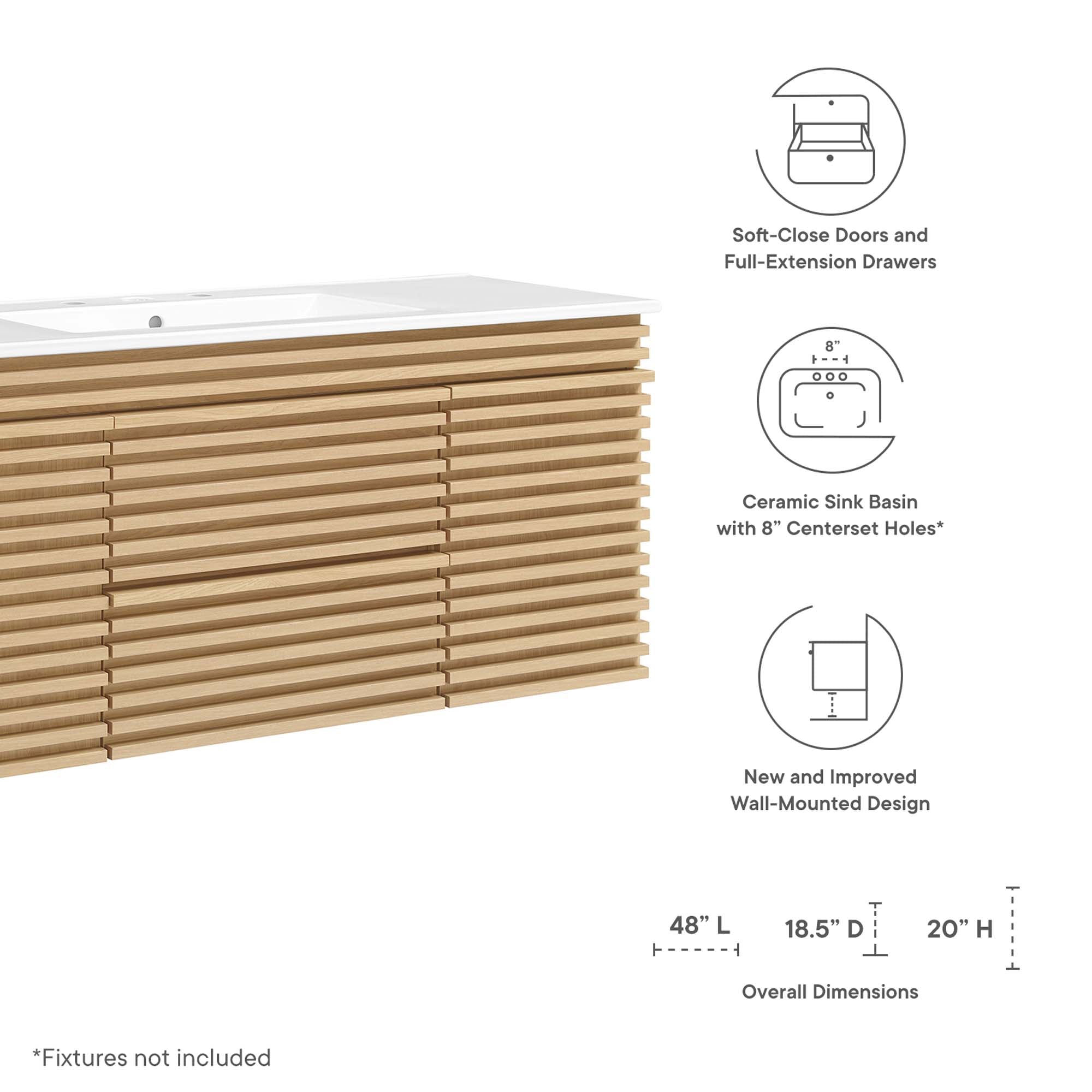 Render 48" Wall-Mount Bathroom Vanity