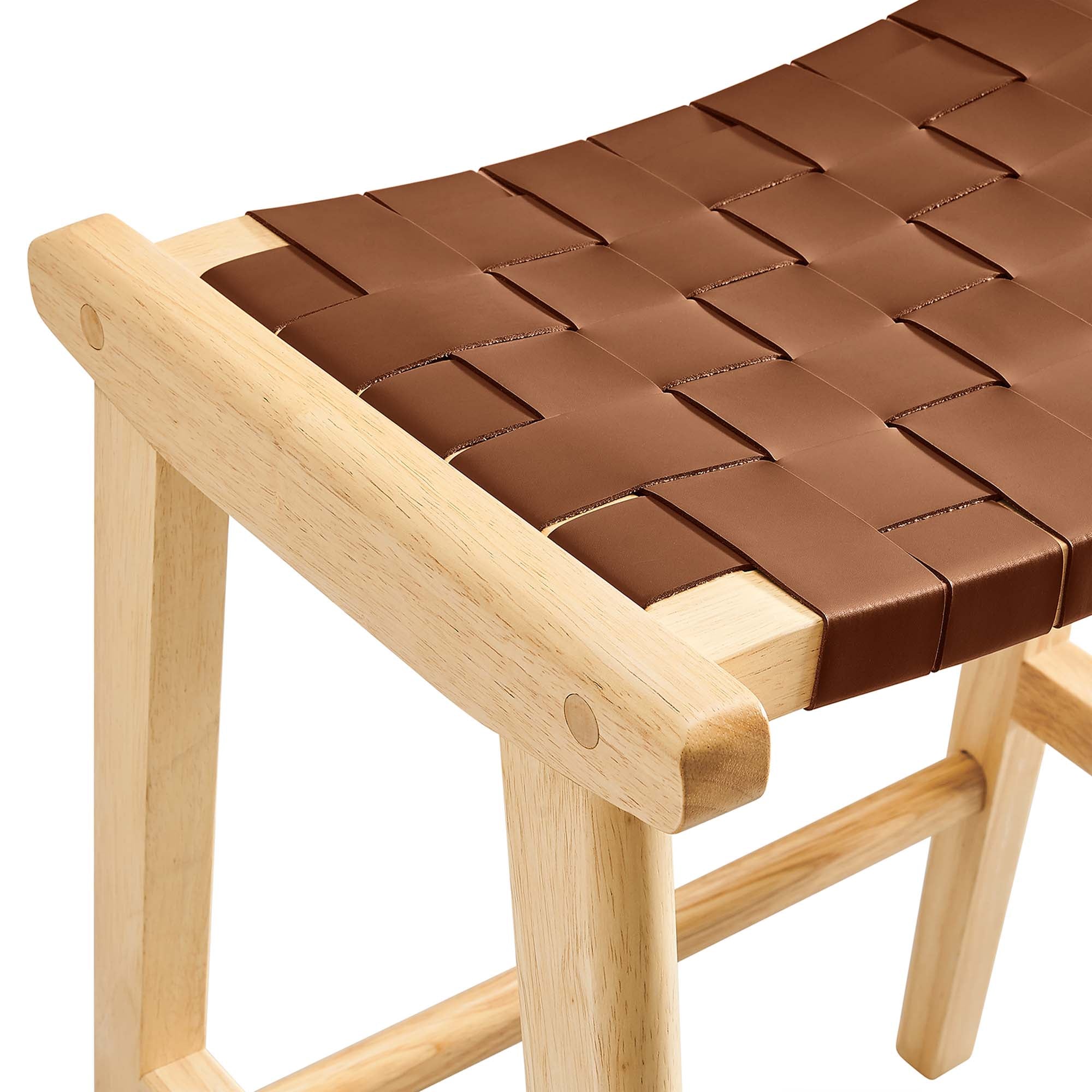Saoirse Faux Leather Wood Counter Stool Set of 2