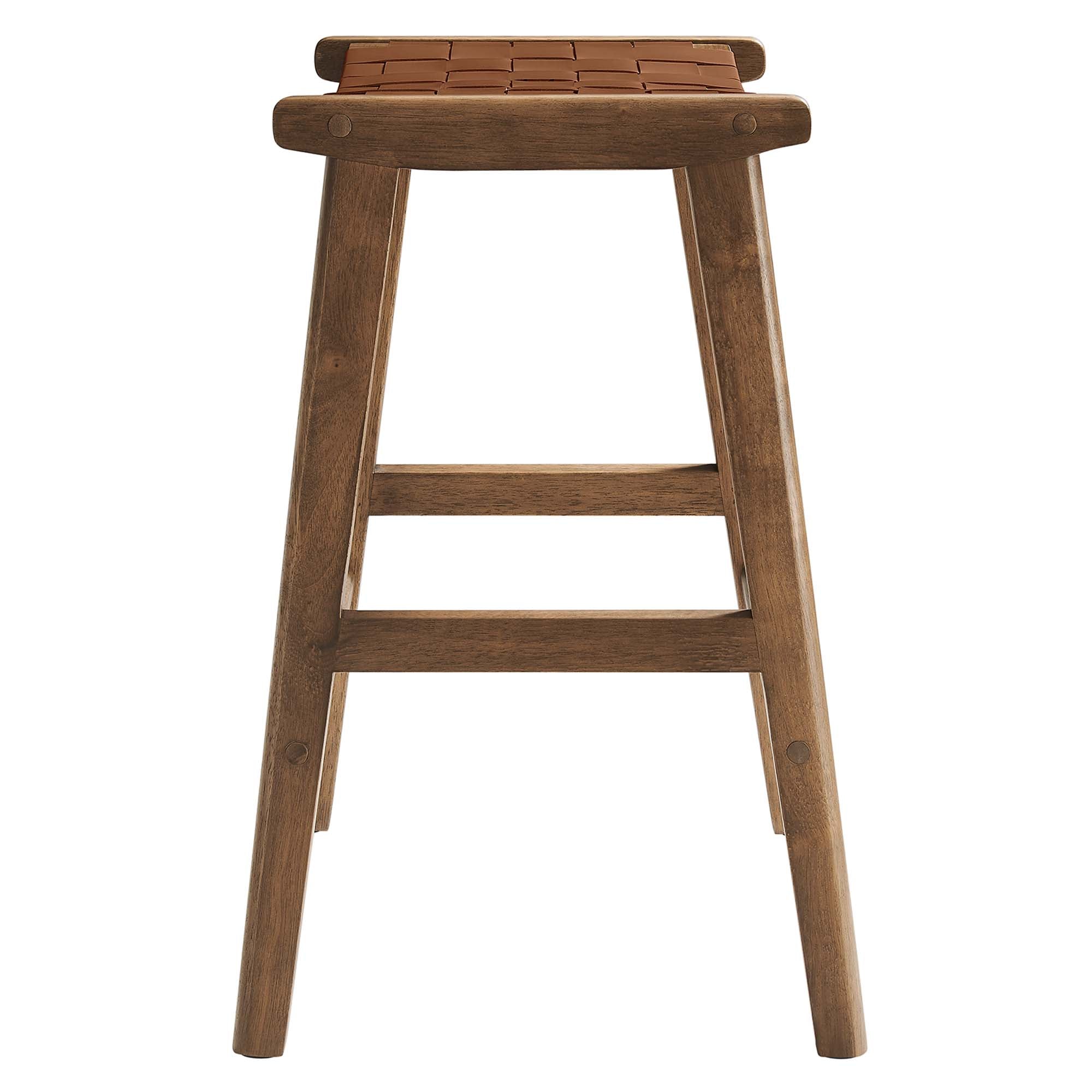 Saoirse Faux Leather Wood Counter Stool Set of 2