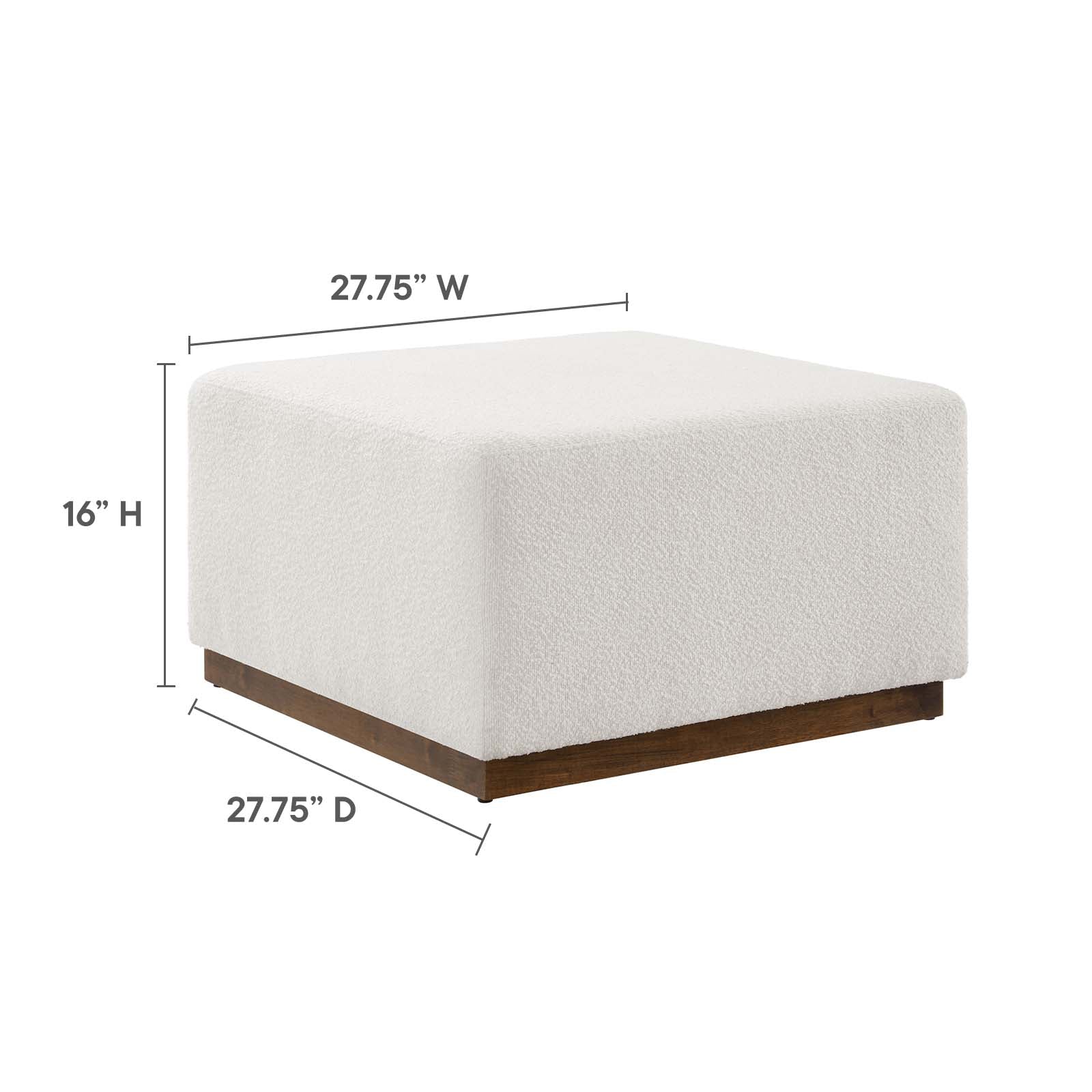 Tilden Large 28" Square Boucle Upholstered Ottoman-Ottoman-Modway-Wall2Wall Furnishings