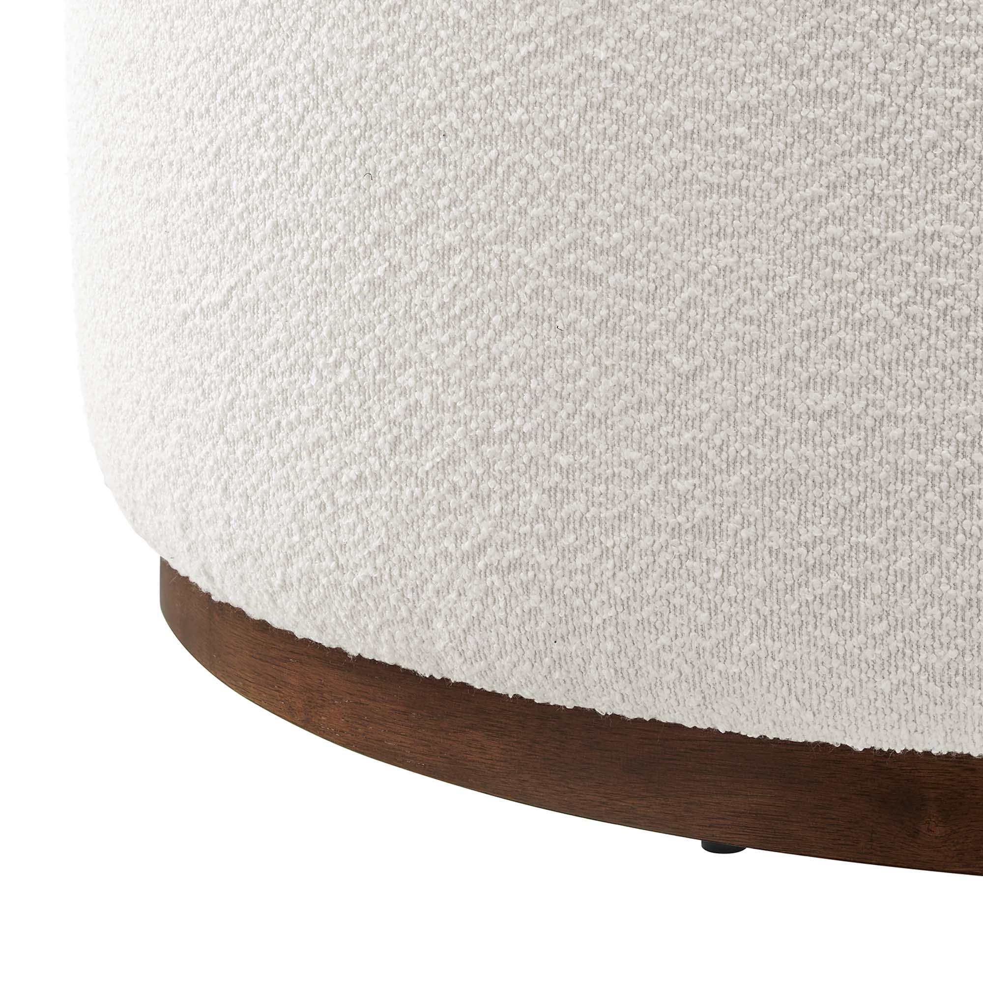 Tilden Large 38" Round Boucle Upholstered Upholstered Ottoman