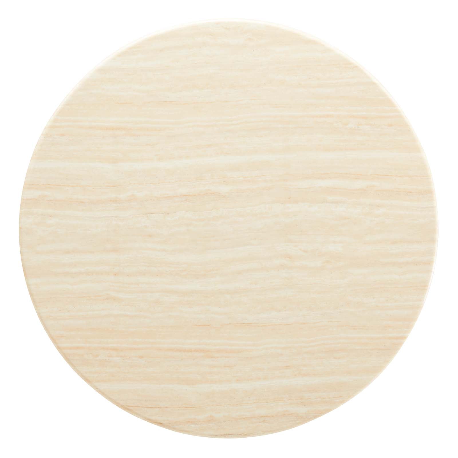 Lippa 48" Round Artificial Travertine Dining Table-Dining Table-Modway-Wall2Wall Furnishings