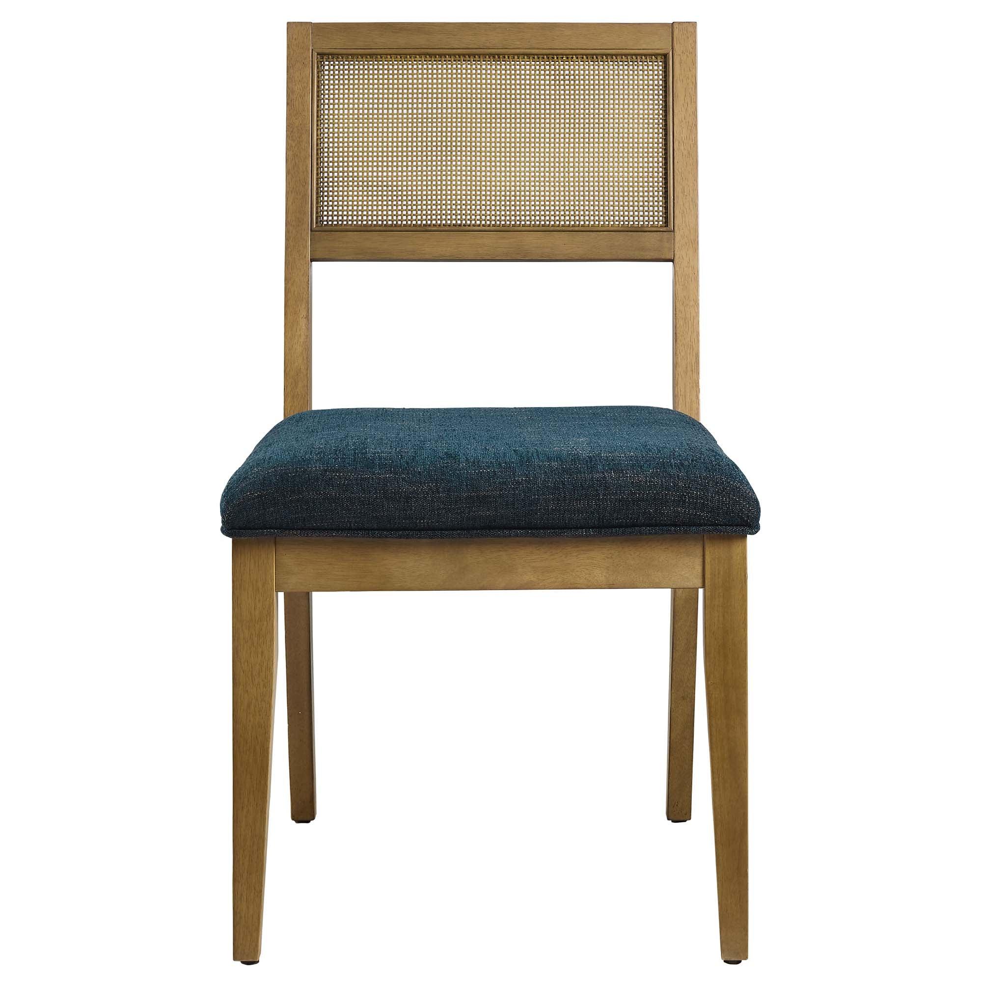 Nimba Faux Rattan Fabric Dining Chairs Set of 2
