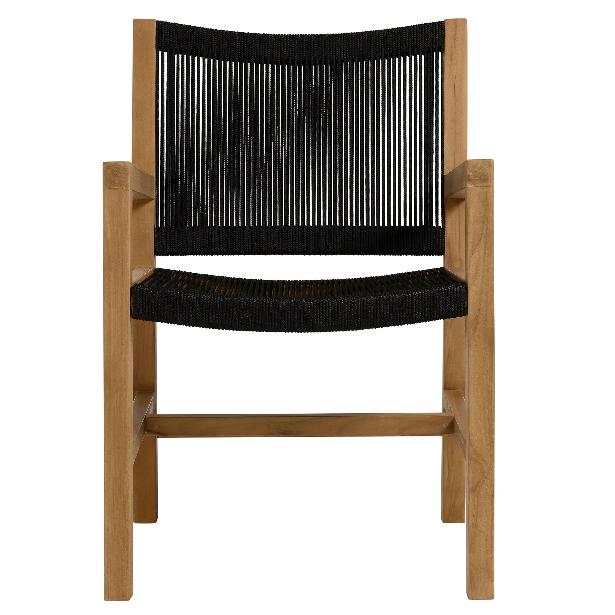 Vienna 7-Piece Outdoor Patio Teak and Rope Dining Set with Armchairs