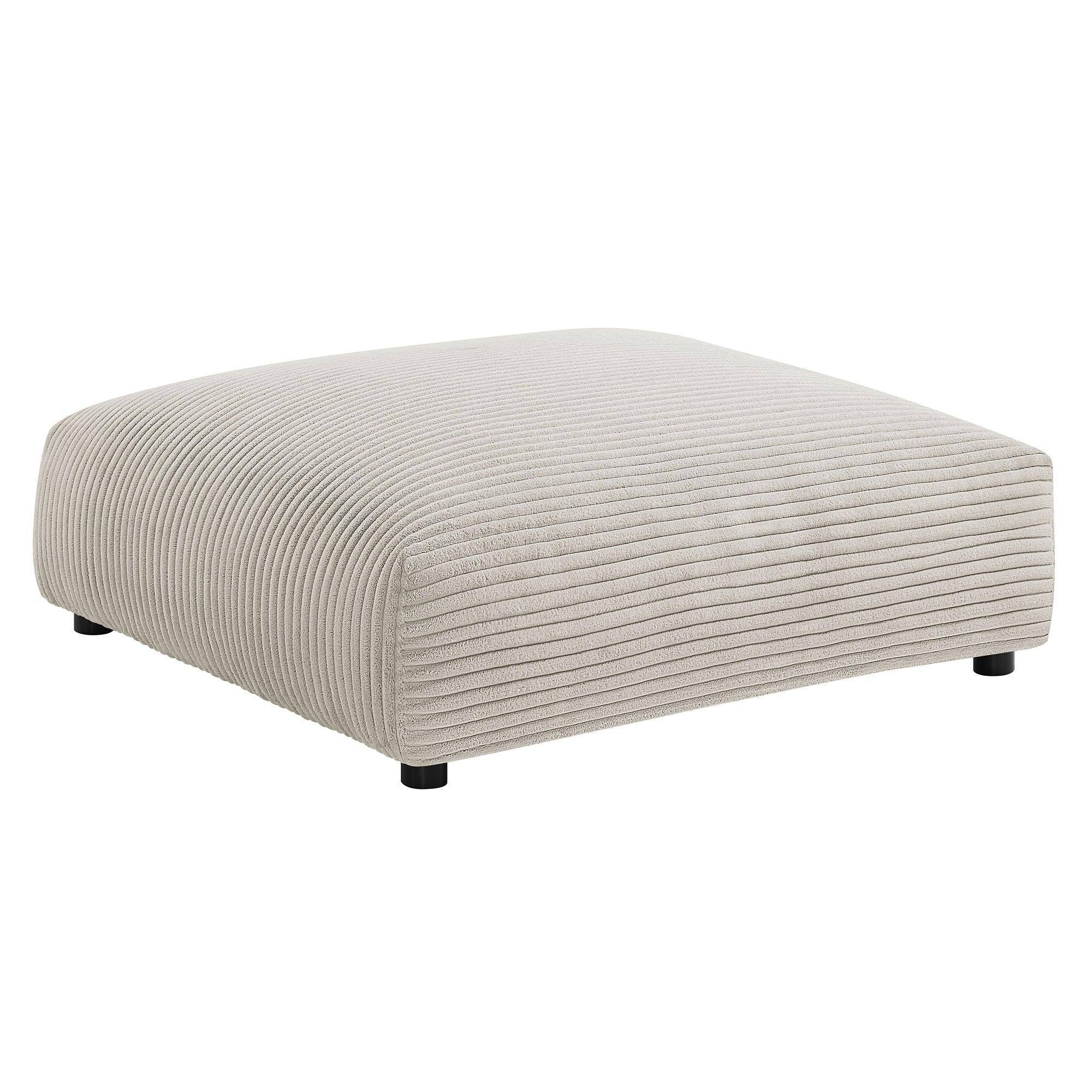 Solace Modular Corduroy Upholstered Armless Loveseat and Ottoman Set