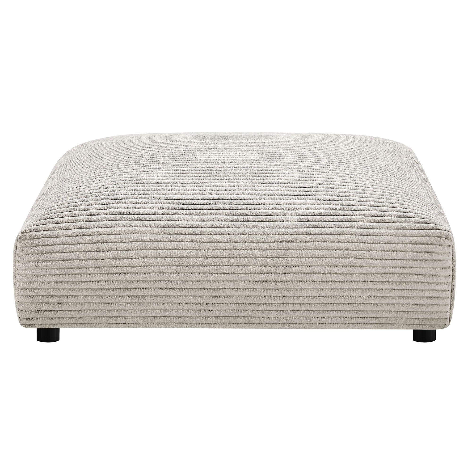 Solace Modular Corduroy Upholstered Armless Chair and Ottoman Set